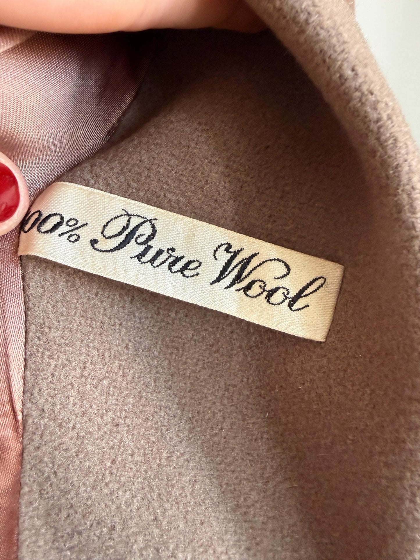 Vintage 1950s Balmar Bond Street London Pure Wool Coat Faux Fur Collar Mod Swing Coat