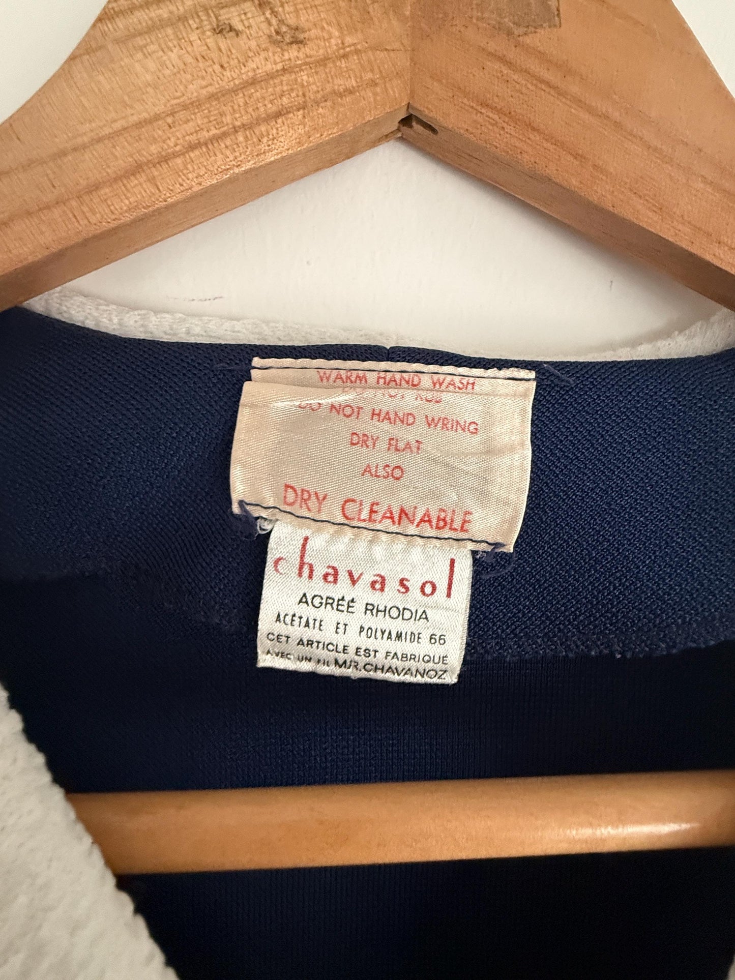 Vintage 1950s Navy Blue Skirt Suit | French Chavasol Two Piece | Textured Collar