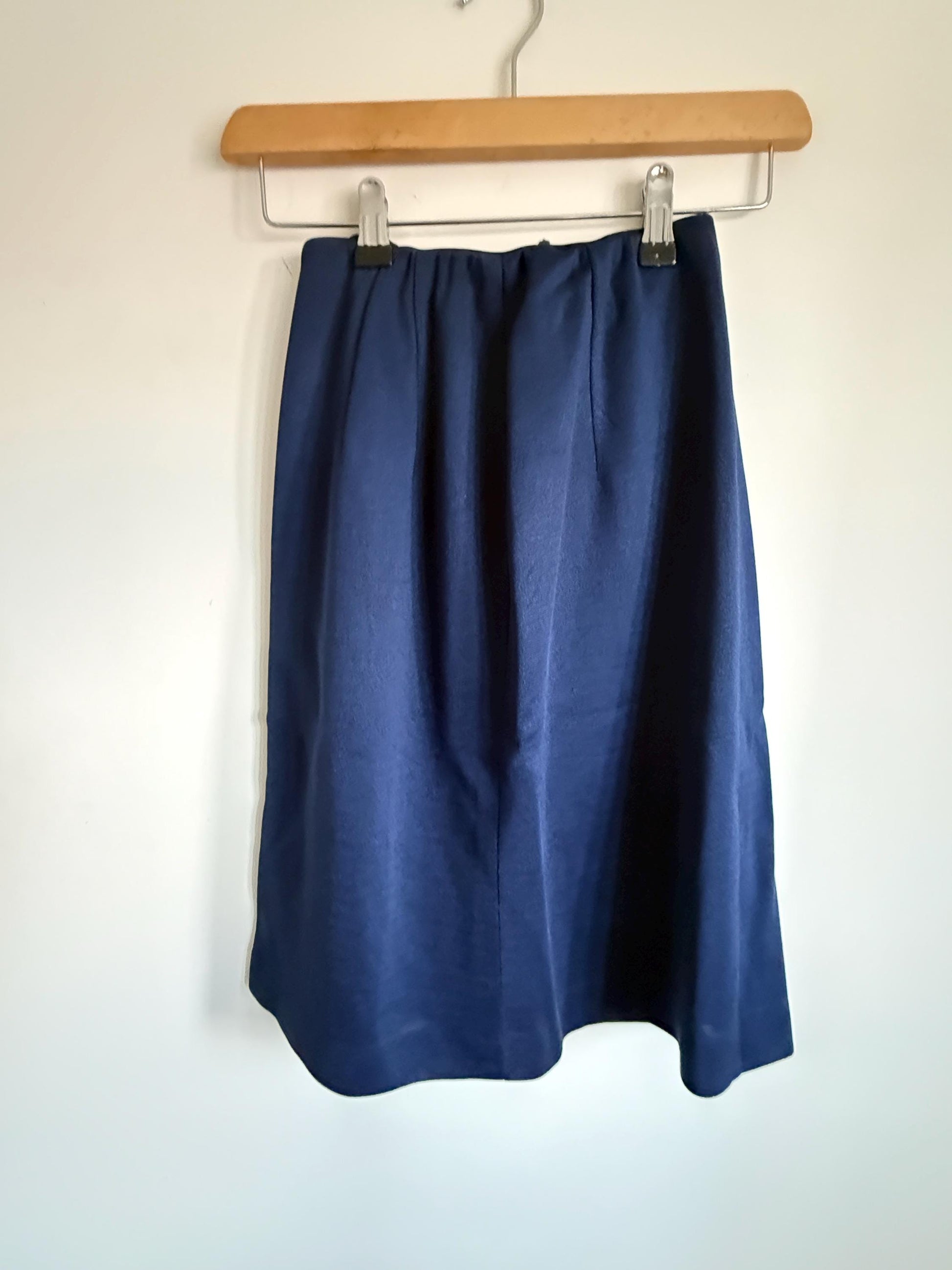 Vintage 1950s Navy Blue Skirt Suit | French Chavasol Two Piece | Textured Collar
