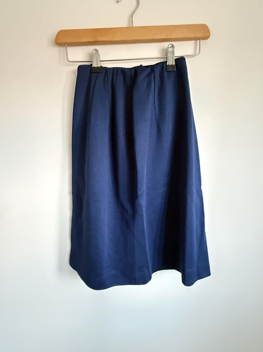 Vintage 1950s Navy Blue Skirt Suit | French Chavasol Two Piece | Textured Collar