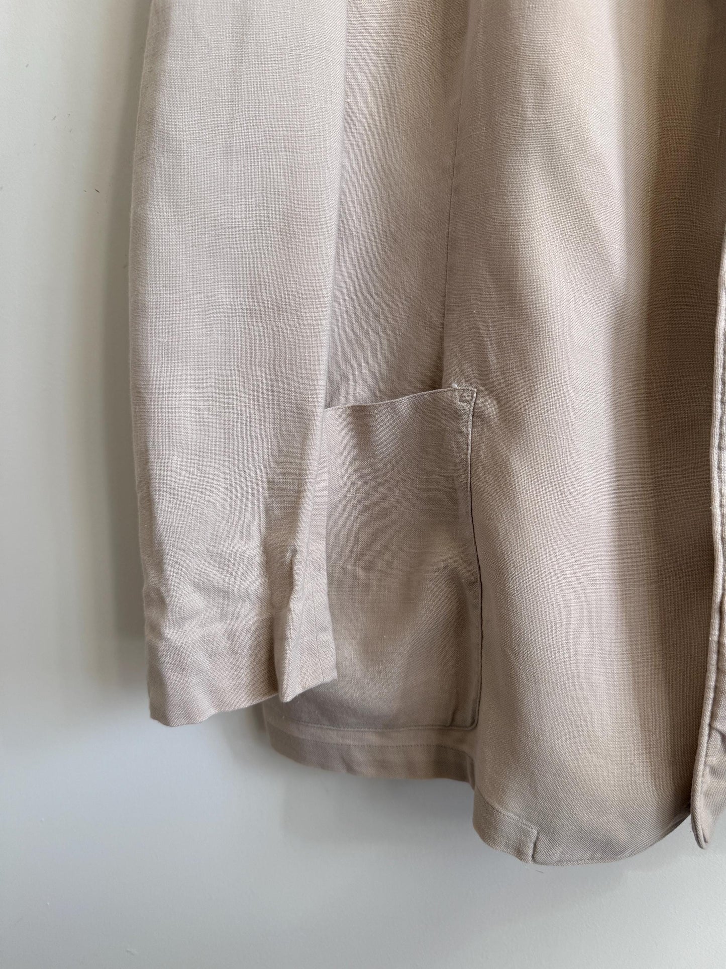 Vintage 1950s Steegan Linen Blend Summer Jacket – Men's Beige Tailored Blazer – Moygashel Fabric – 44R