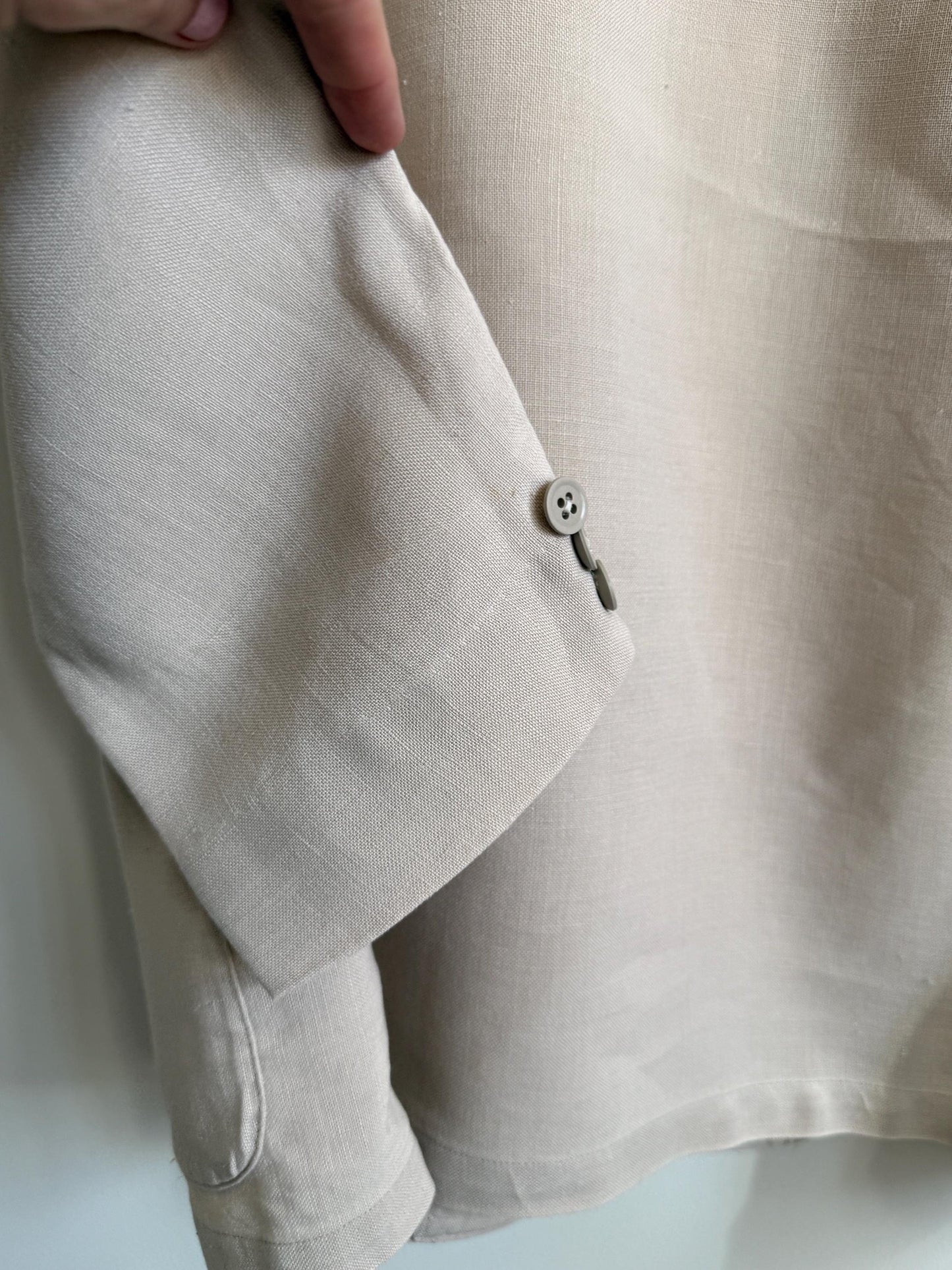 Vintage 1950s Steegan Linen Blend Summer Jacket – Men's Beige Tailored Blazer – Moygashel Fabric – 44R