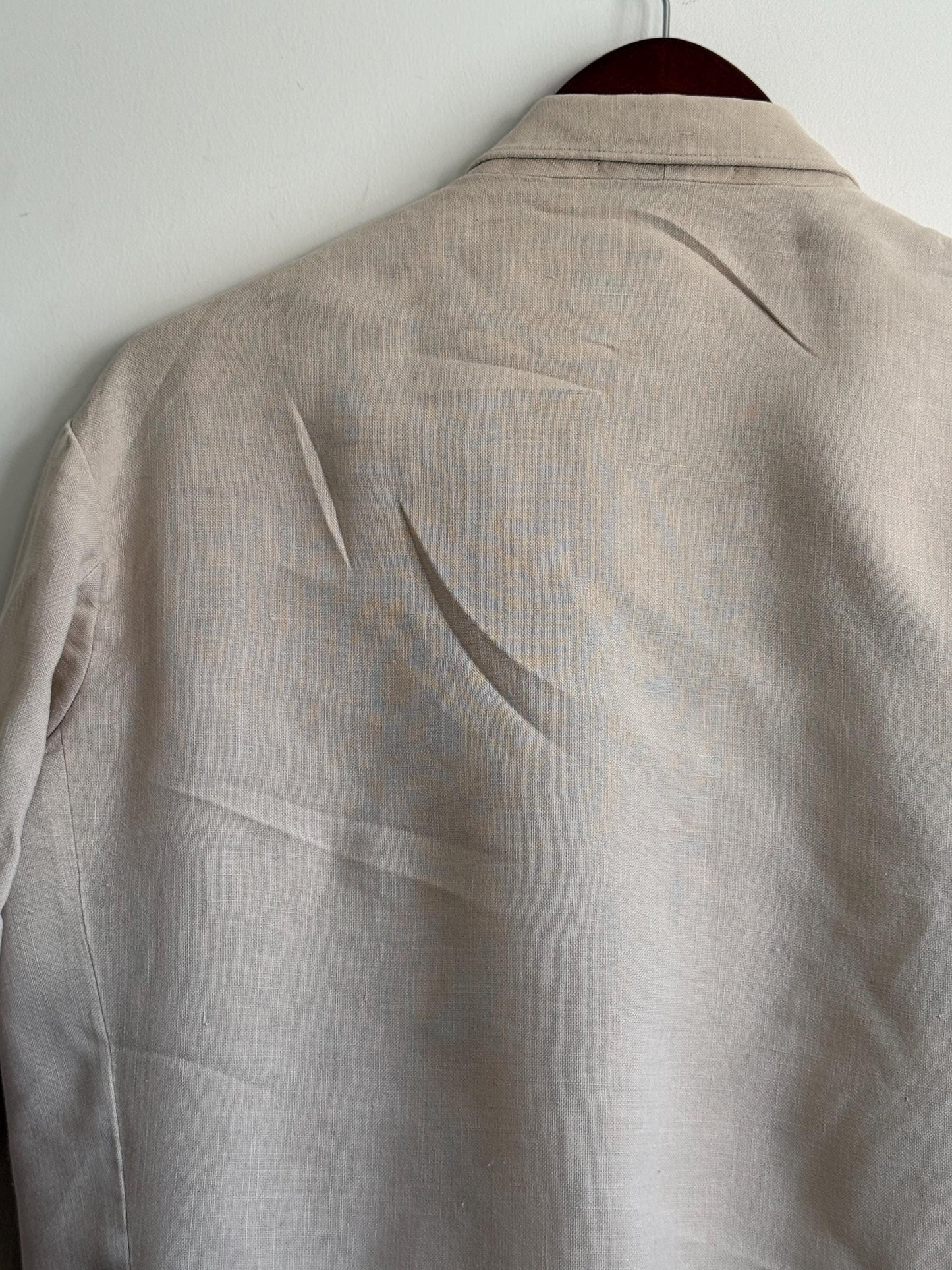 Vintage 1950s Steegan Linen Blend Summer Jacket – Men's Beige Tailored Blazer – Moygashel Fabric – 44R
