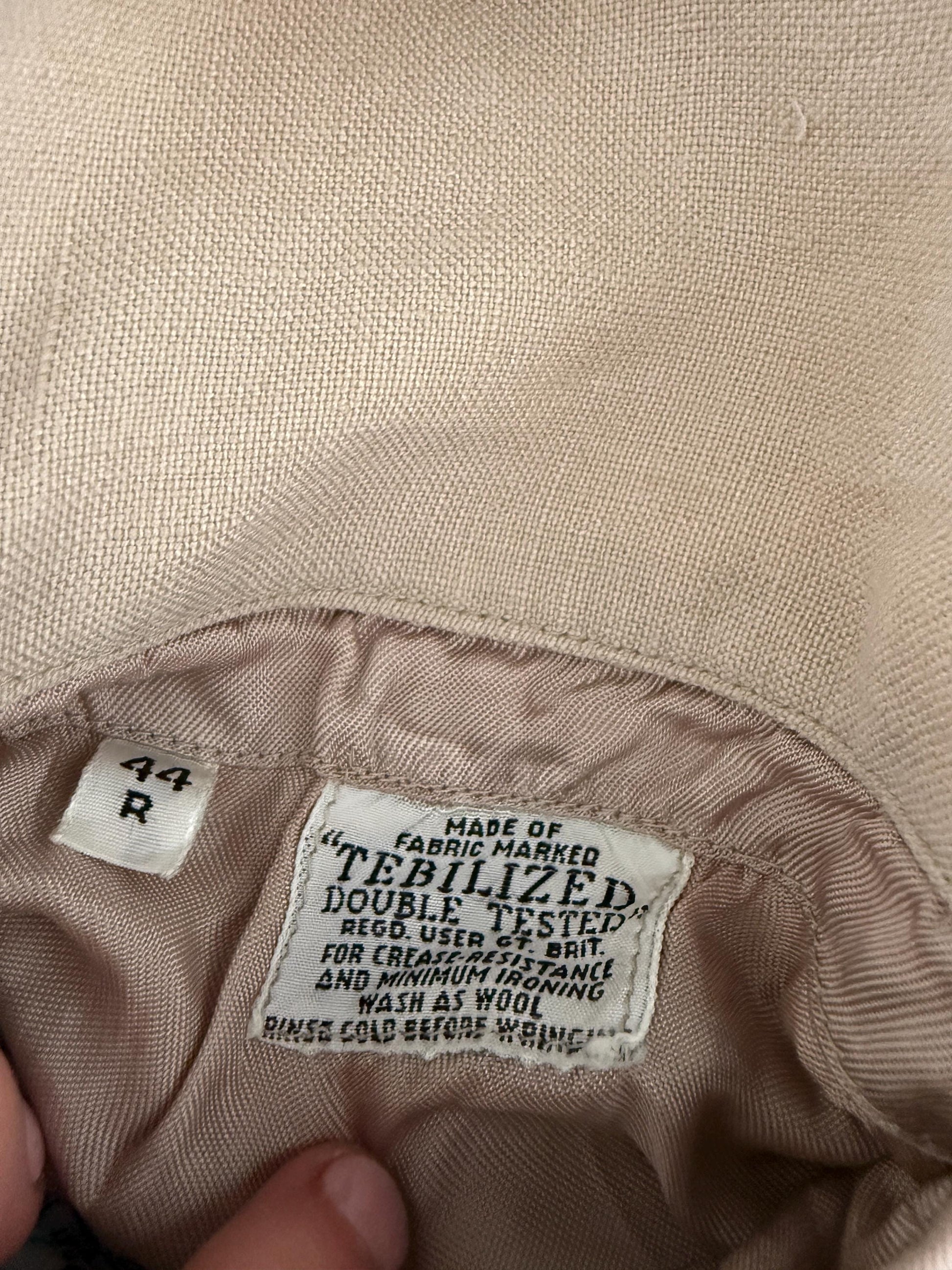 Vintage 1950s Steegan Linen Blend Summer Jacket – Men's Beige Tailored Blazer – Moygashel Fabric – 44R