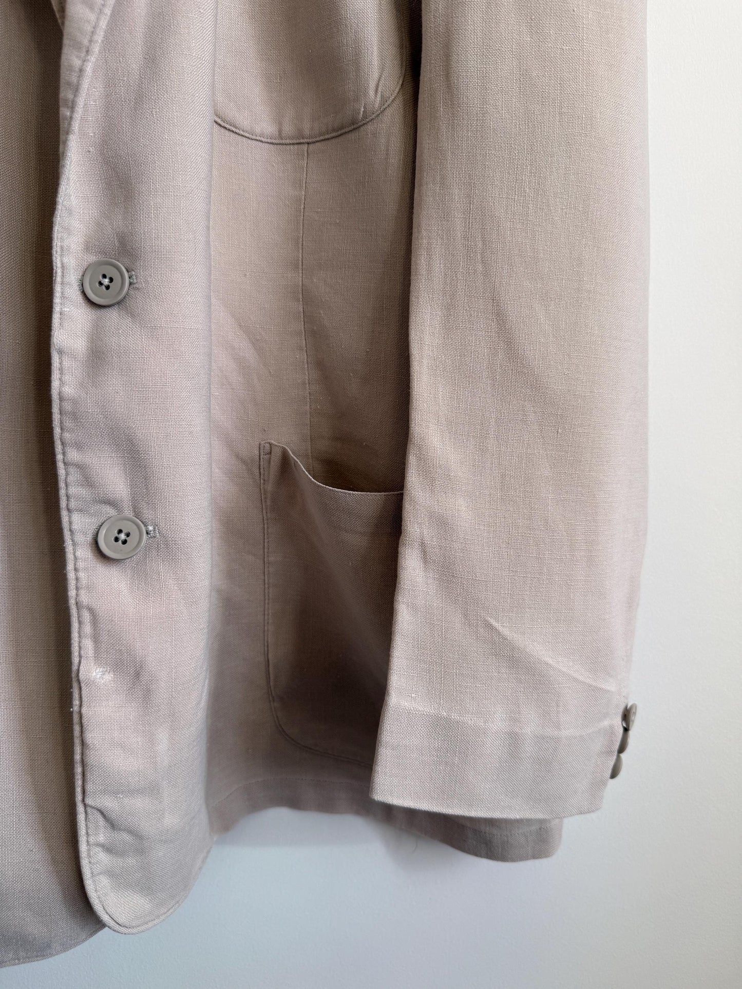 Vintage 1950s Steegan Linen Blend Summer Jacket – Men's Beige Tailored Blazer – Moygashel Fabric – 44R