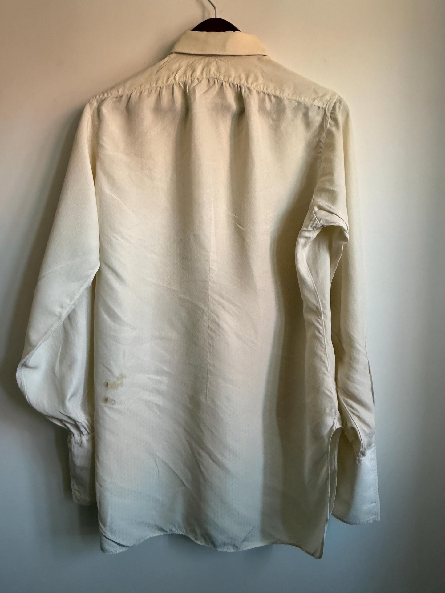Vintage 1956 A. Sulka & Co White Dress Shirt UK 15.5 Self Pattern Cotton Formal Shirt London New Bond St