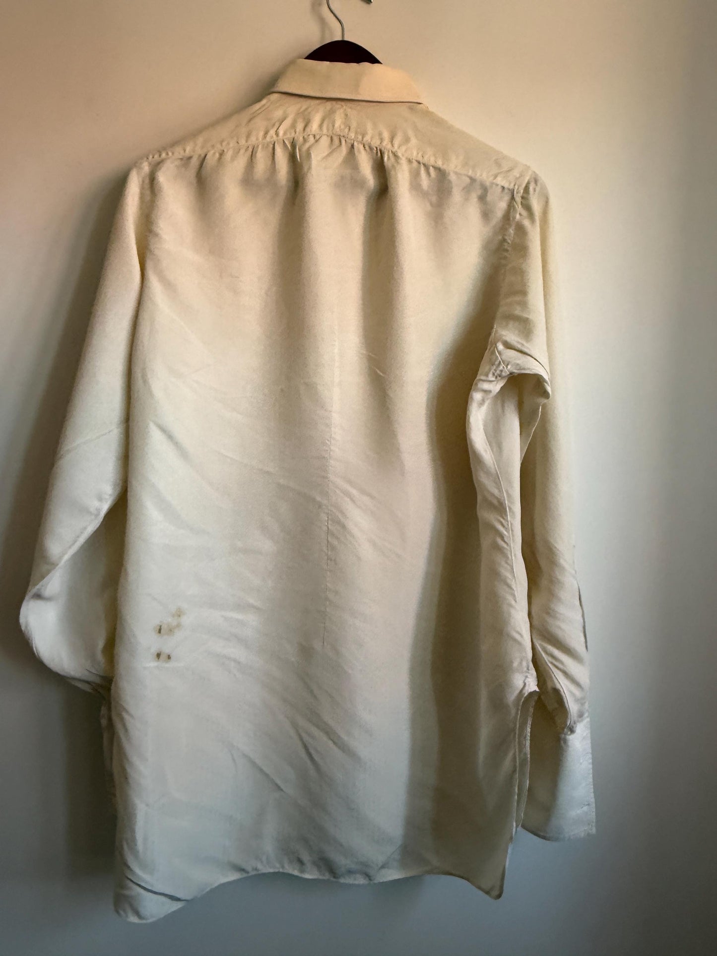 Vintage 1956 A. Sulka & Co White Dress Shirt UK 15.5 Self Pattern Cotton Formal Shirt London New Bond St