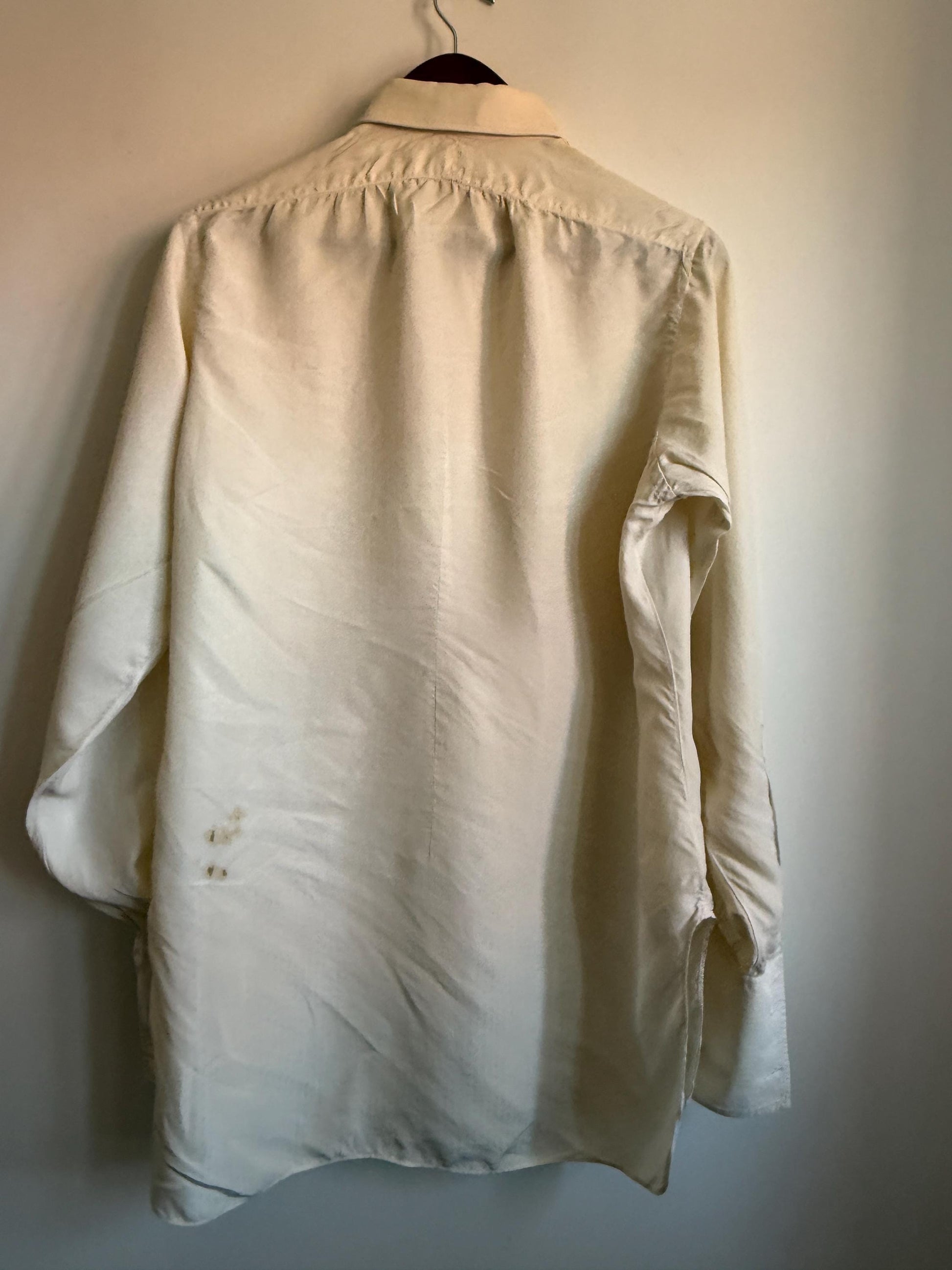 Vintage 1956 A. Sulka & Co White Dress Shirt UK 15.5 Self Pattern Cotton Formal Shirt London New Bond St