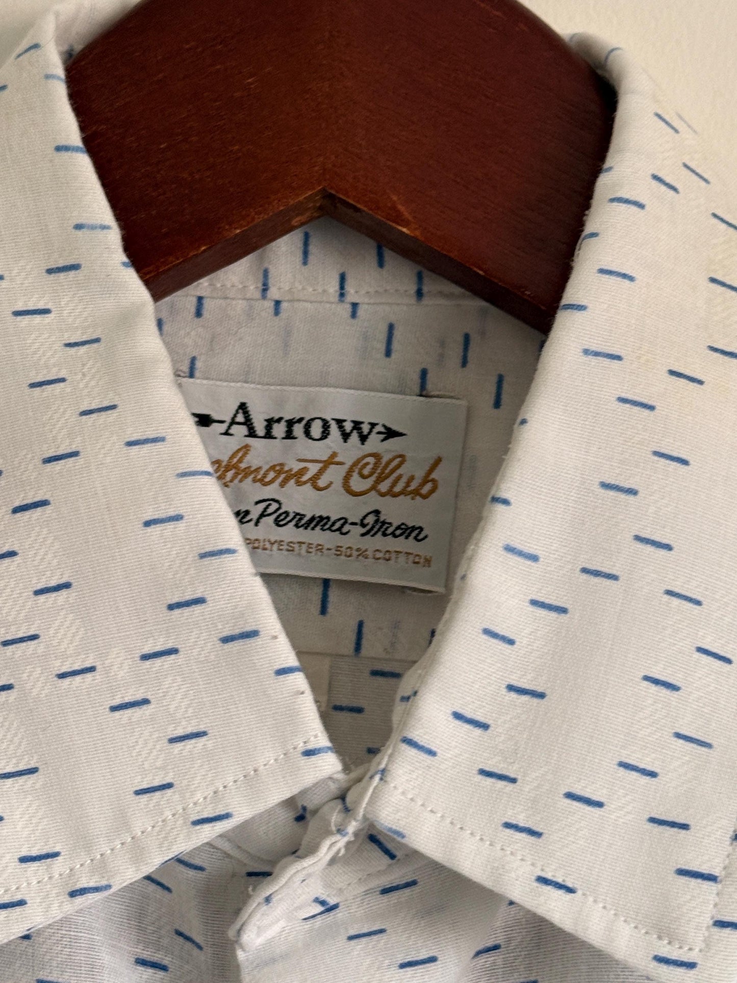 Vintage 1960s-70s Arrow Club Dash Print Short Sleeve Shirt – Mod Style