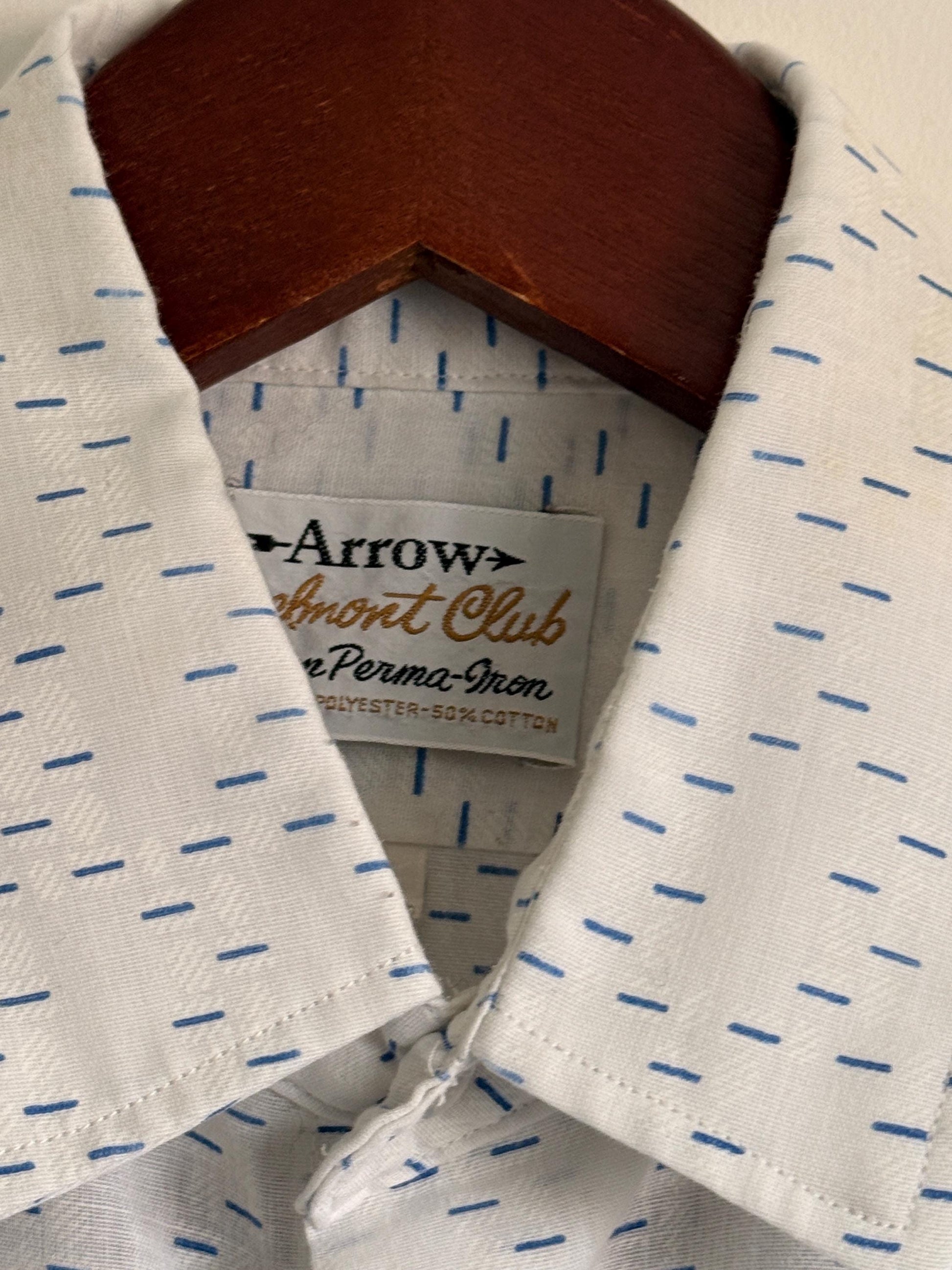 Vintage 1960s-70s Arrow Club Dash Print Short Sleeve Shirt – Mod Style