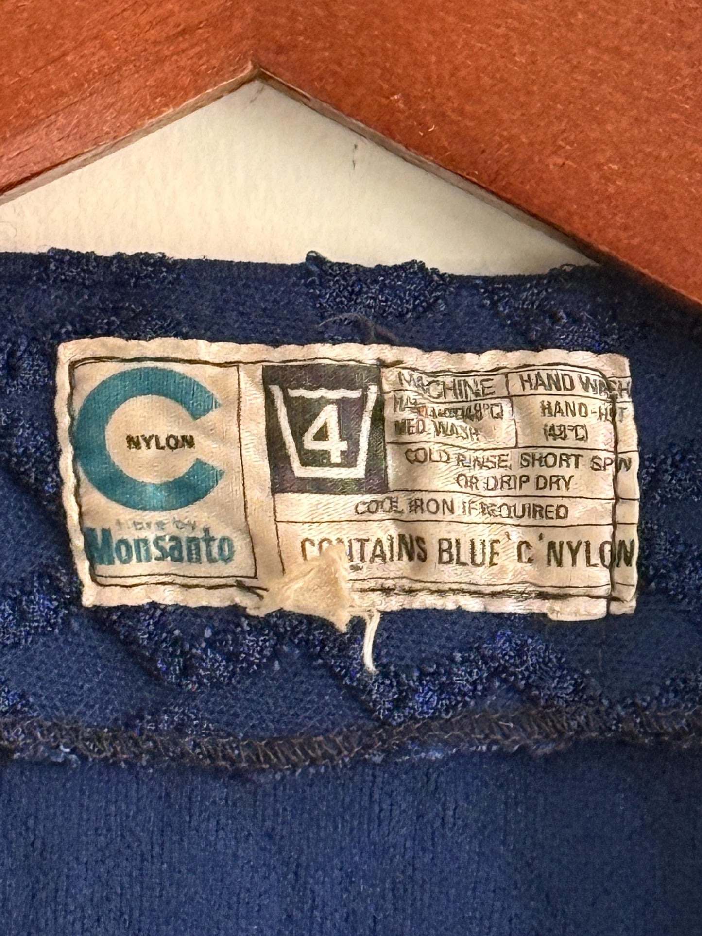 Vintage 1960s Blue Monsanto Nylon Long Waistcoat | Silver Braid Mod Tunic Vest Blue Monsanto Nylon Longline Waistcoat