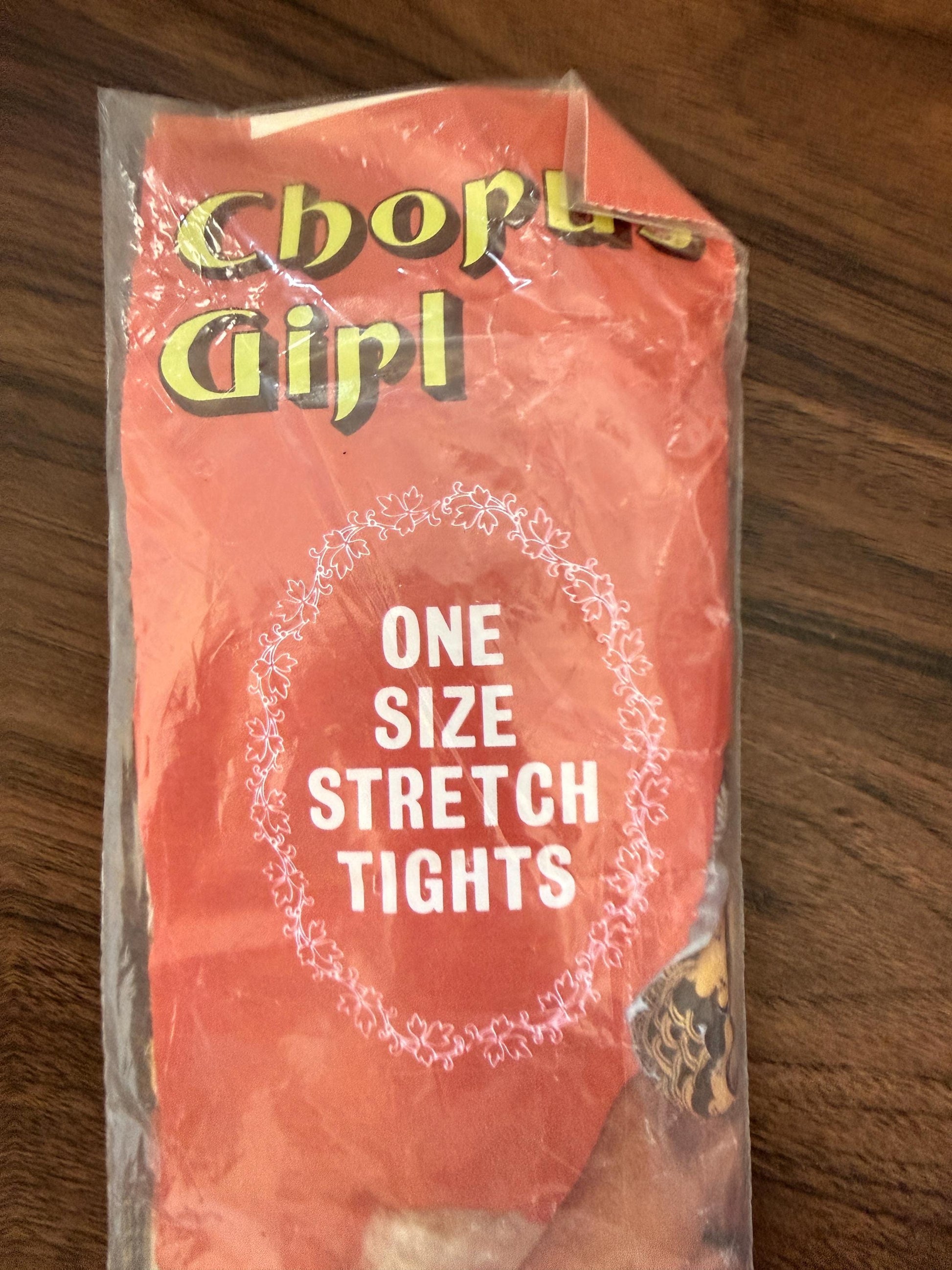 Vintage 1960s Chorus Girl Tights Deadstock One Size Stretch Tights Original Packaging