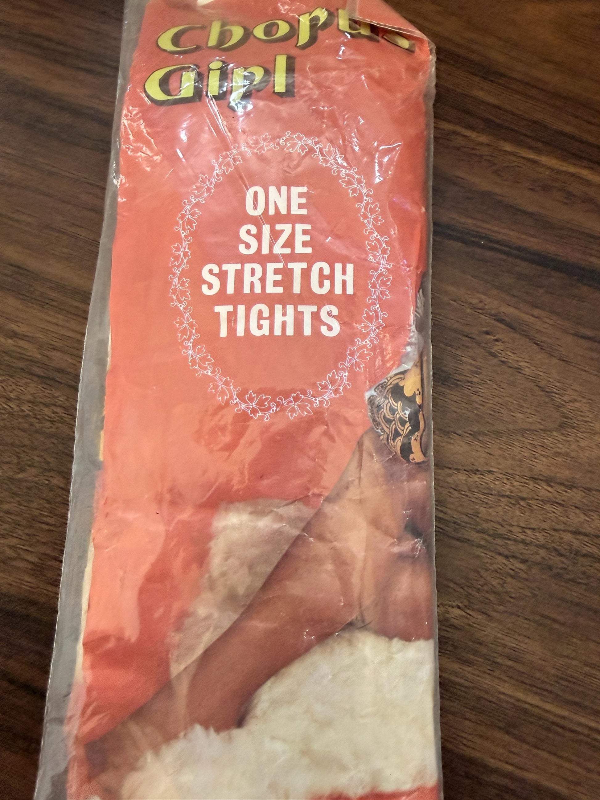 Vintage 1960s Chorus Girl Tights Deadstock One Size Stretch Tights Original Packaging