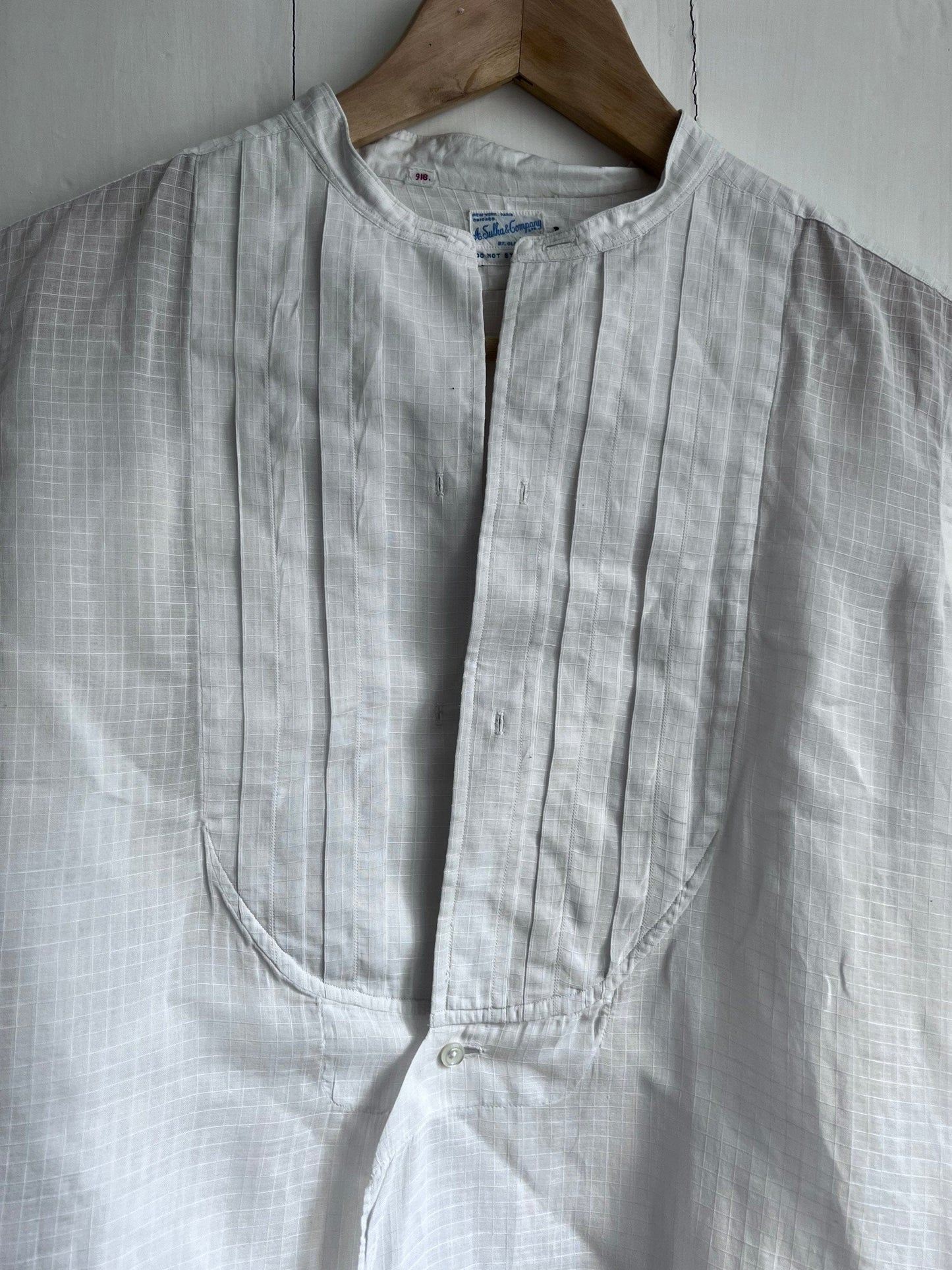 Vintage 1960s Dress Shirt A Sulka & Company Bespoke White Linen Check ...