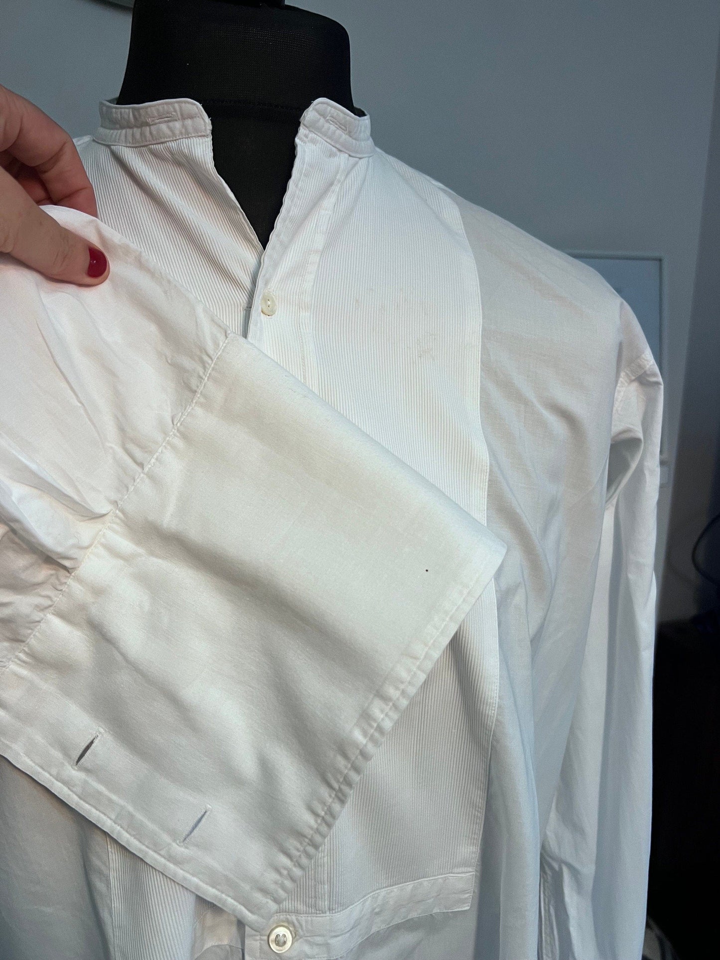 Vintage 1960s Dress Shirt Austin Reed, Bespoke White Shirt, Pleated,Tuxedo Shirt, Bib Front, vintage dress shirt, vintage shirt, men’s shirt