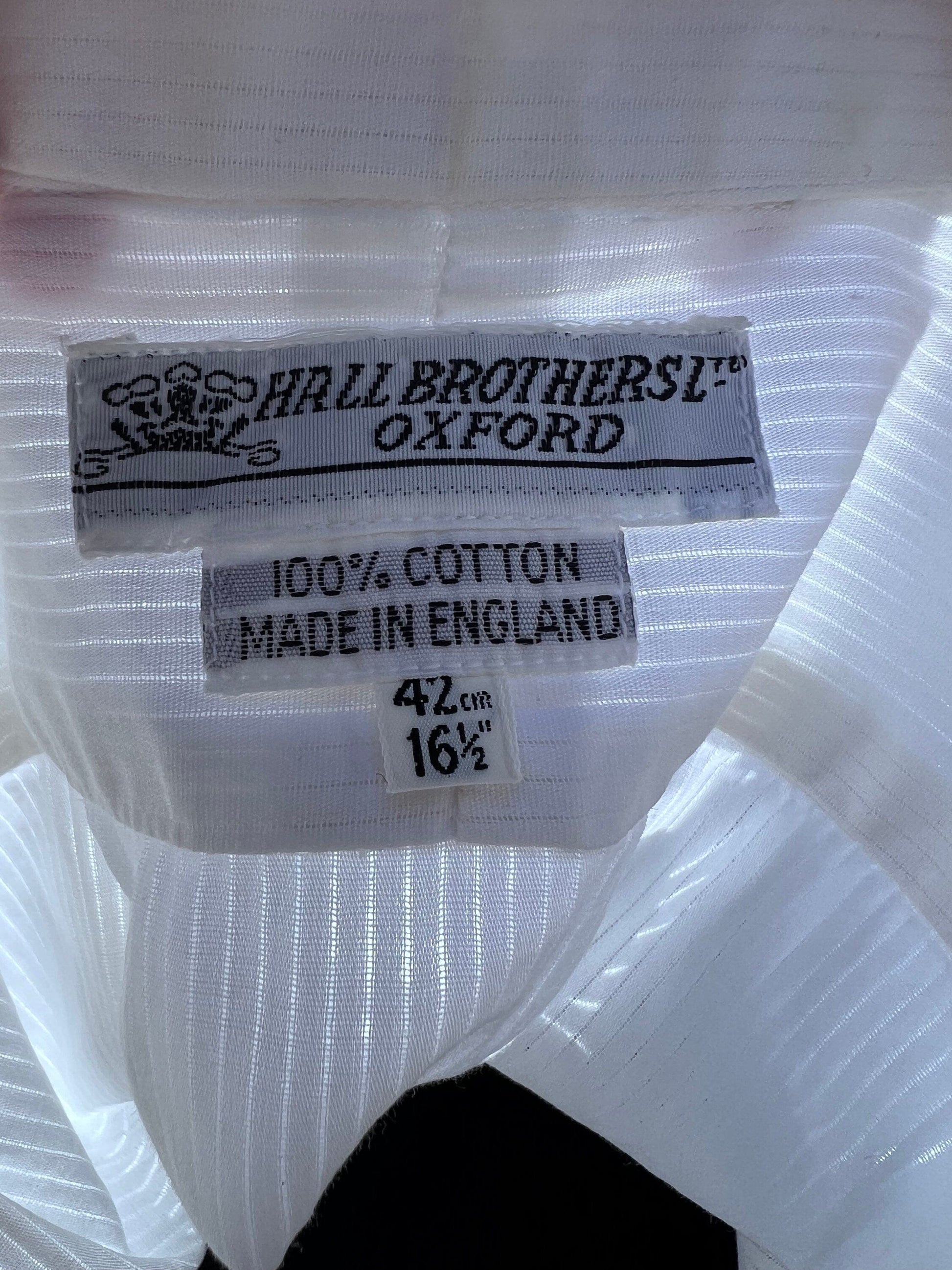 Vintage 1960s Dress Shirt Hall Brothers, Oxford White Ruffle , Tuxedo Shirt , vintage dress shirt, vintage shirt, men’s shirt 16.5” 42”