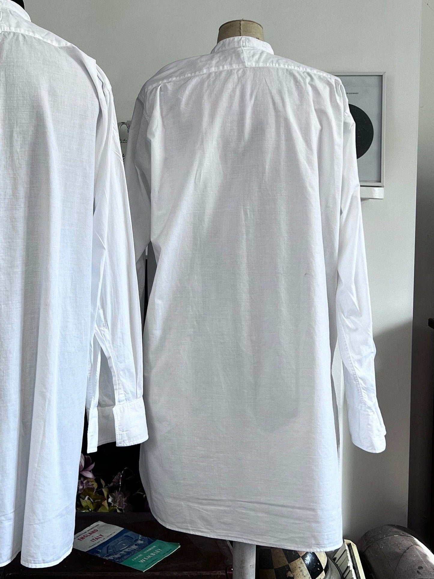 Vintage 1960s Dress Shirt Rocola of London White Buttonless Tuxedo Shirt , vintage dress shirt, vintage shirt, men’s shirt 16” 42”