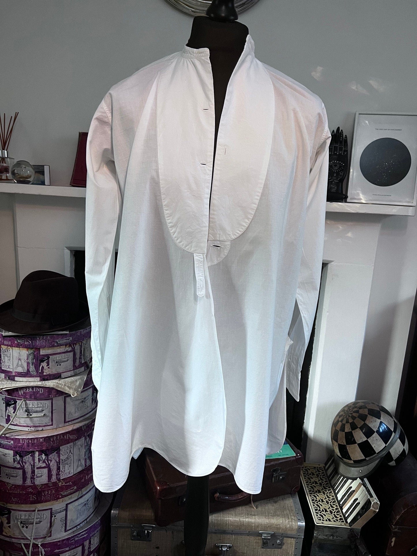 Vintage 1960s Dress Shirt Ryder Amies Cambridge, Bespoke White Shirt, Pleated,Tuxedo Shirt, vintage dress shirt, vintage shirt, men’s shirt