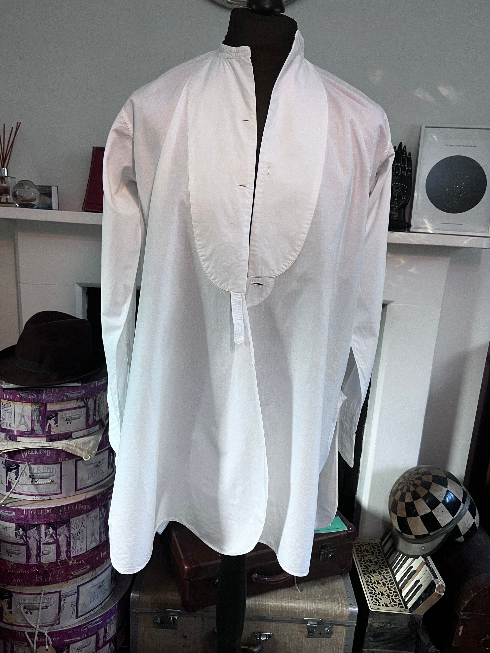 Vintage 1960s Dress Shirt Ryder Amies Cambridge, Bespoke White Shirt, Pleated,Tuxedo Shirt, vintage dress shirt, vintage shirt, men’s shirt