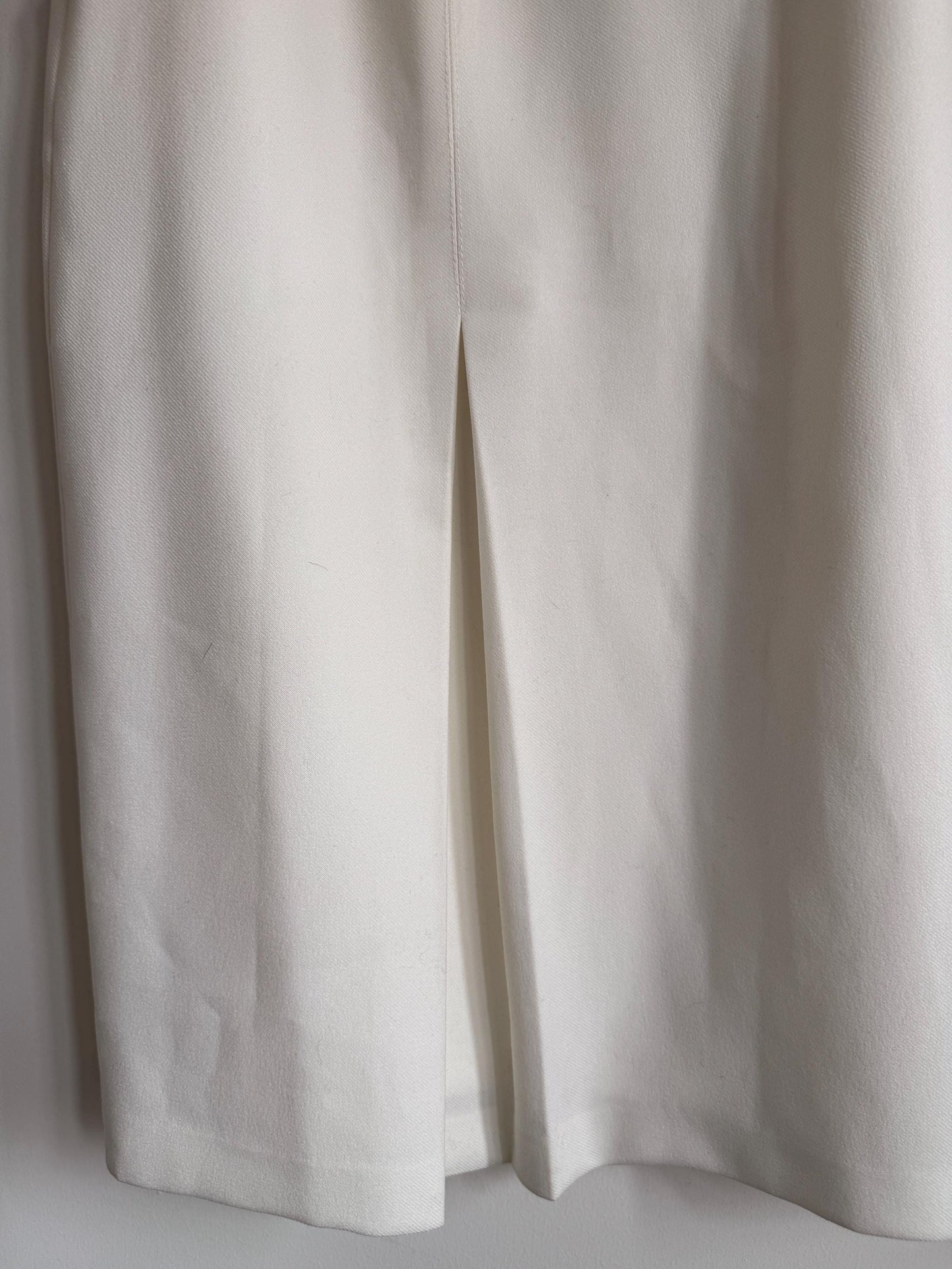 Vintage 1960s Ivory Cream Midi Skirt – Mod Pleated A-Line Skirt – Side Zip – Pocket – 60s 70s Vintage