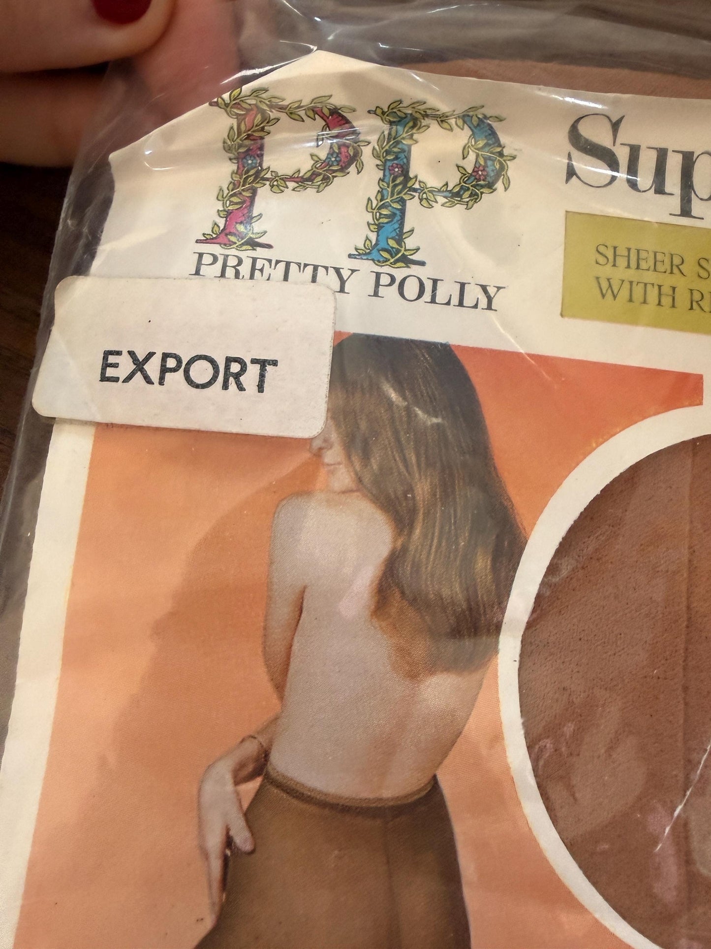 Vintage 1960s Pretty Polly Super Tights Deadstock Seamfree Nylon Made in England