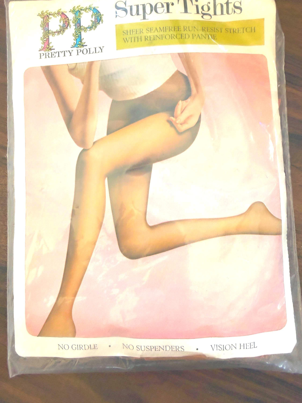 Vintage 1960s Pretty Polly Super Tights Deadstock Seamfree Nylon Made in England