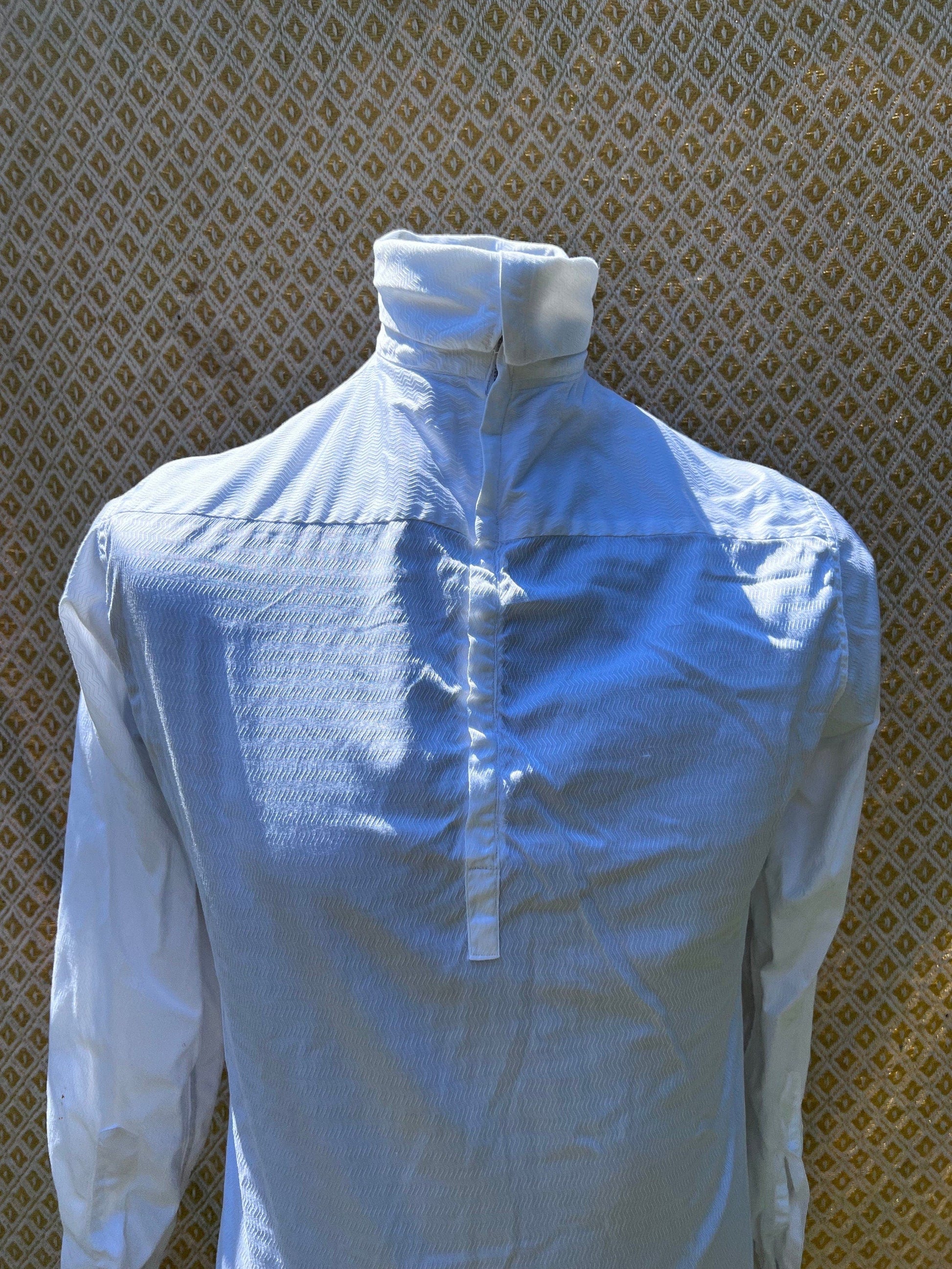 Vintage 1960s Turtle Neck S Turnbull & Asser White Cotton Shirt, vintage shirt, vintage shirt, men’s silk shirt The Original Turnbull Turtle