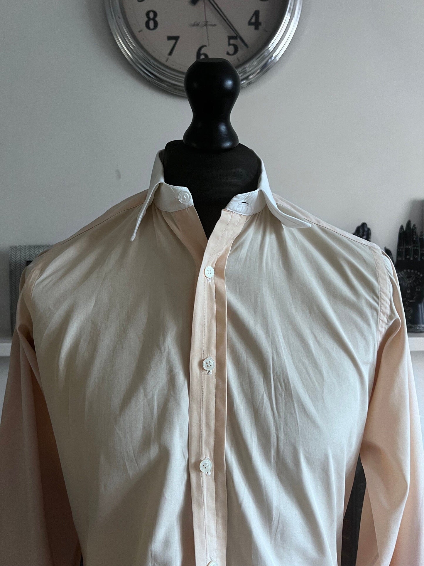 Vintage 1960s white Peach Shirt Turnbull & Asser Bespoke gents Shirt ,  vintage shirt, vintage shirt, men’s silk shirt, vintage menswear