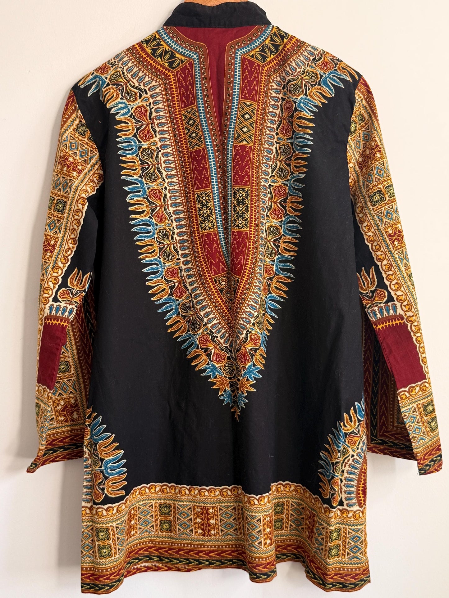Vintage 1970s Dashiki Tunic UK 8 10 | African Print Tunic Dress | Boho Festival Dress | Ethnic Print Vintage