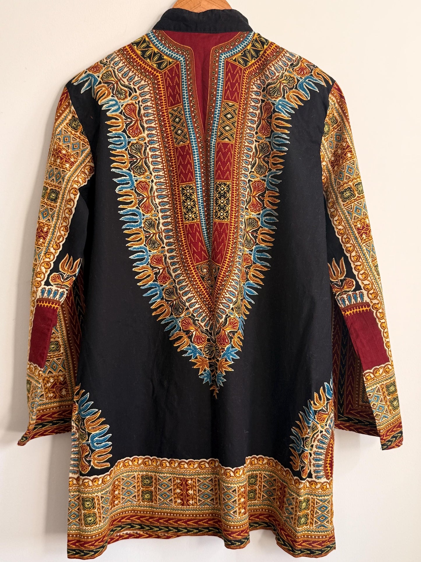 Vintage 1970s Dashiki Tunic UK 8 10 | African Print Tunic Dress | Boho Festival Dress | Ethnic Print Vintage