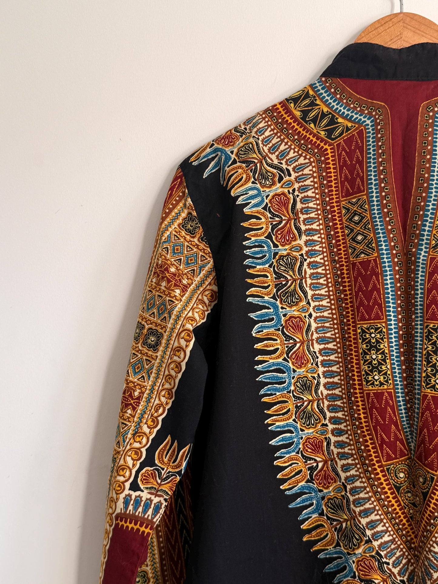 Vintage 1970s Dashiki Tunic UK 8 10 | African Print Tunic Dress | Boho Festival Dress | Ethnic Print Vintage