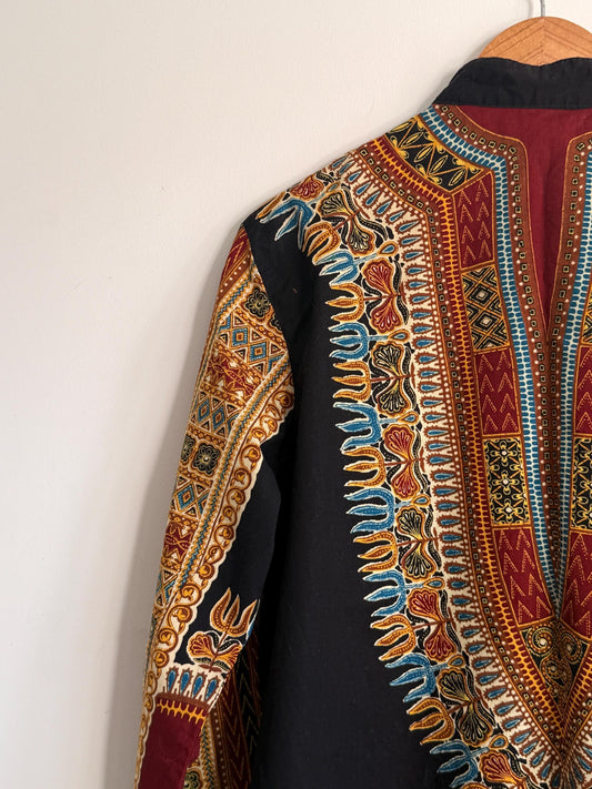 Vintage 1970s Dashiki Tunic UK 8 10 | African Print Tunic Dress | Boho Festival Dress | Ethnic Print Vintage