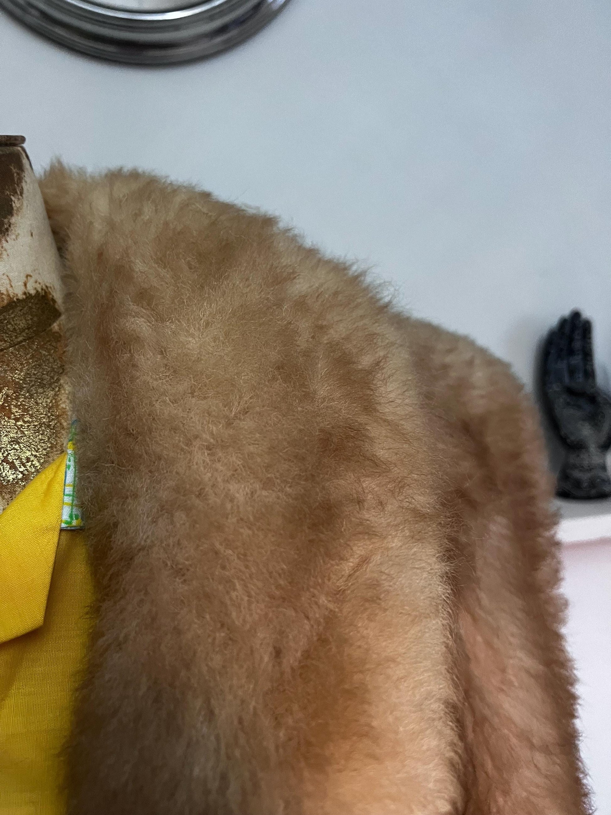 Vintage 1970s Faux Coney Fake Fur Coat, Vintage Faux Fur Coat 70s Fur Coat, Fur Coat, clasp fastened fur coat, vintage heavy fur coat, 70s