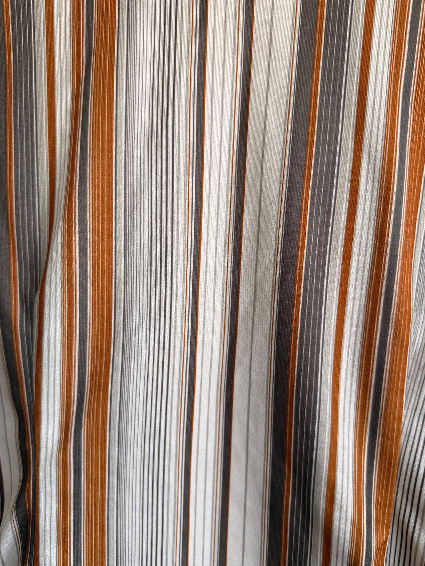 Vintage 1970s Striped Shirt | Brown Orange Stripe Blouse | Retro Disco Shirt | Pointed Collar Blouse | Smart Vintage Top