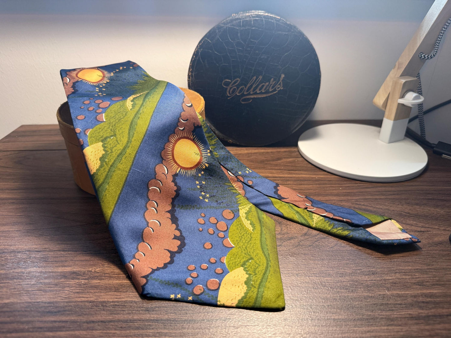 Vintage 1970s Take 6 Carnaby Street Silk Kipper Tie | Made in Italy | Mod Psychedelic Print | Wide Silk Necktie | Swinging London