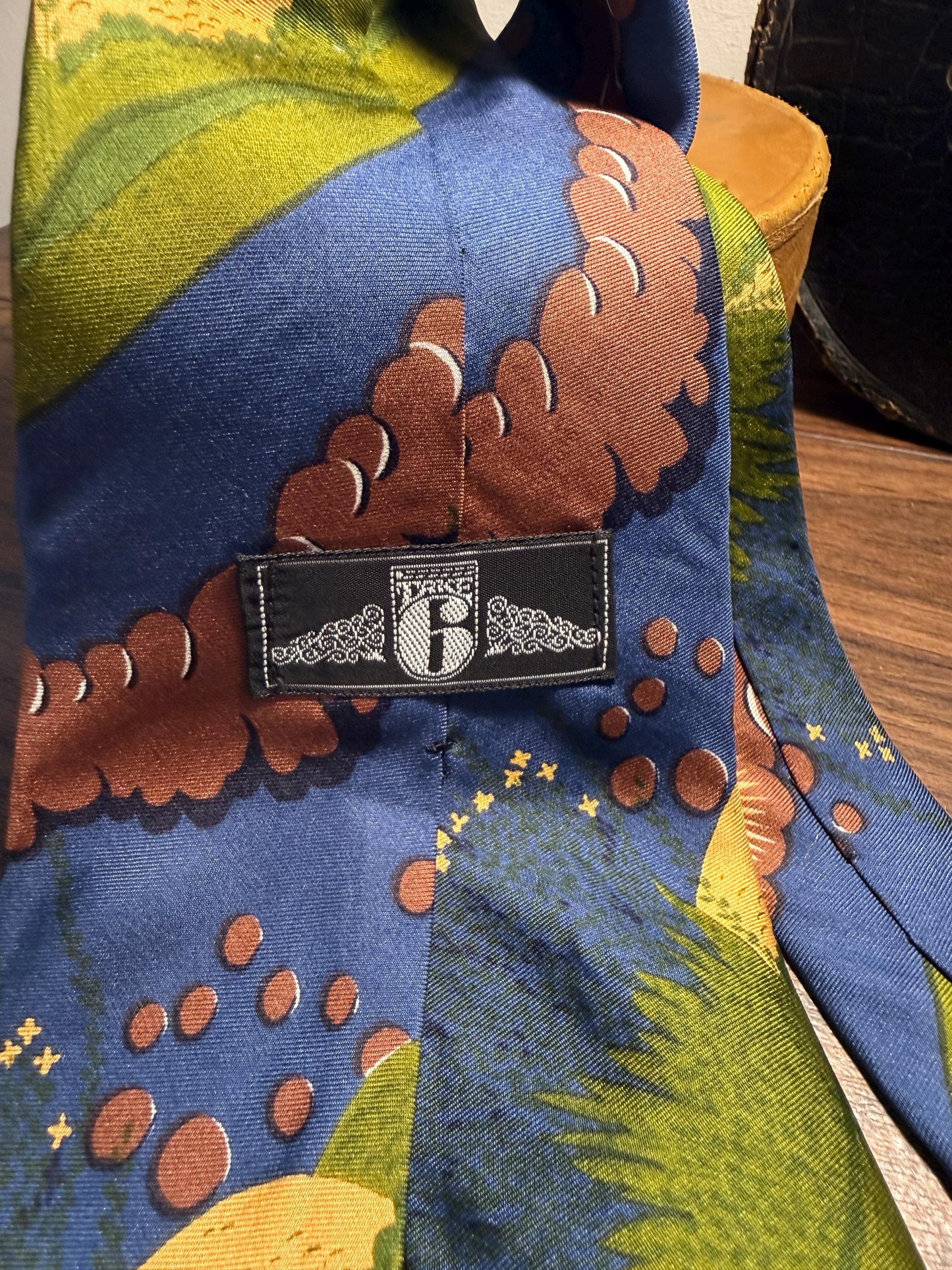 Vintage 1970s Take 6 Carnaby Street Silk Kipper Tie | Made in Italy | Mod Psychedelic Print | Wide Silk Necktie | Swinging London