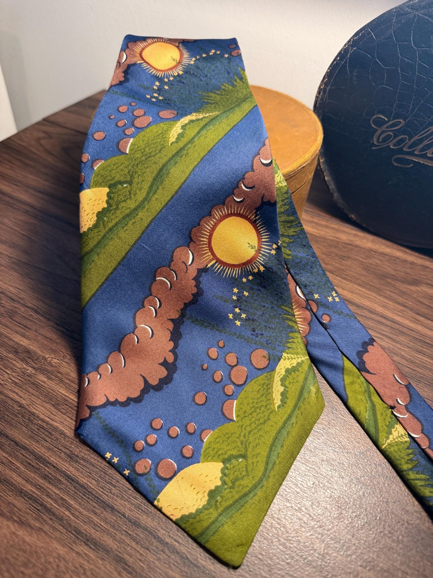 Vintage 1970s Take 6 Carnaby Street Silk Kipper Tie | Made in Italy | Mod Psychedelic Print | Wide Silk Necktie | Swinging London
