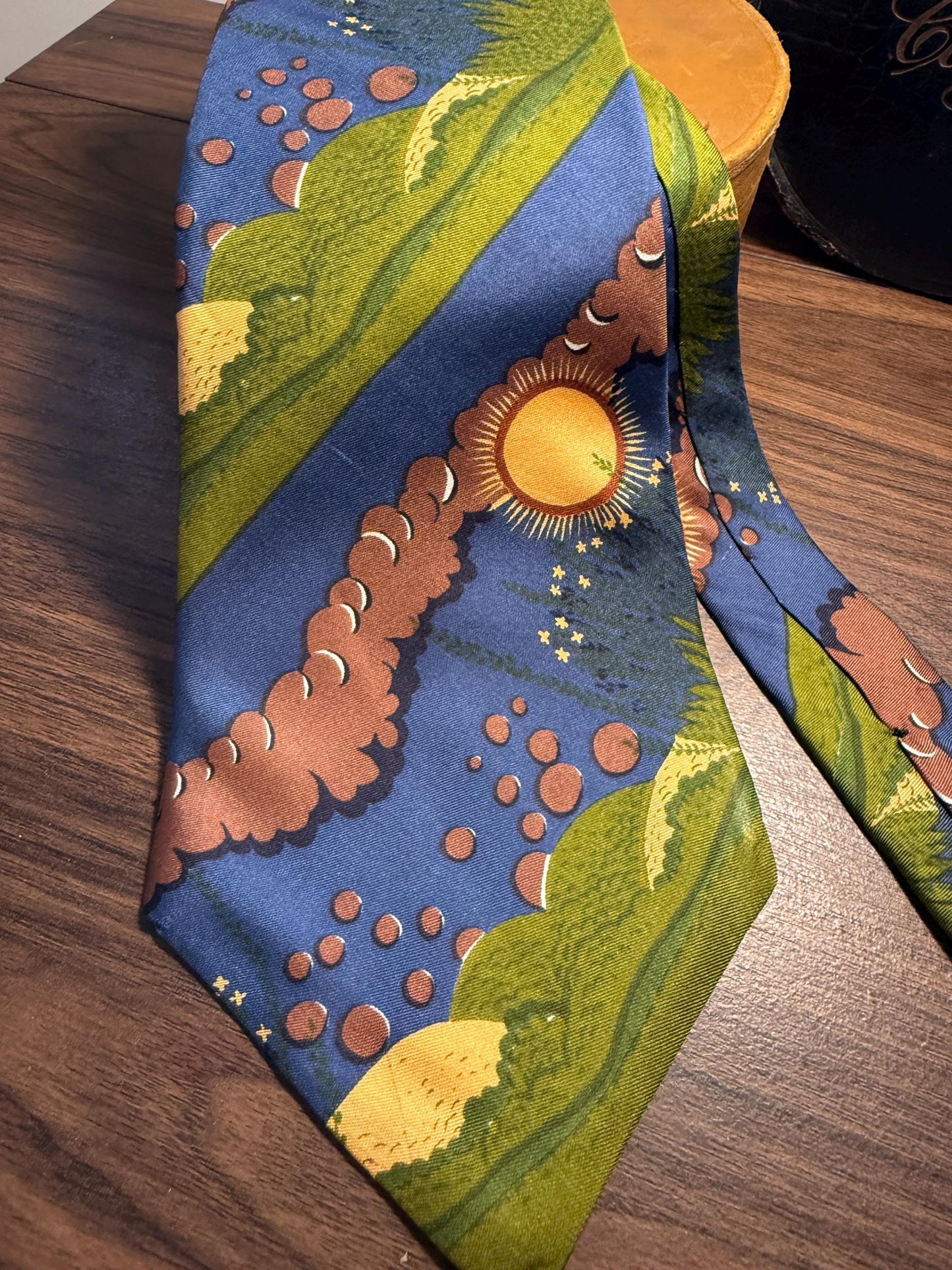 Vintage 1970s Take 6 Carnaby Street Silk Kipper Tie | Made in Italy | Mod Psychedelic Print | Wide Silk Necktie | Swinging London