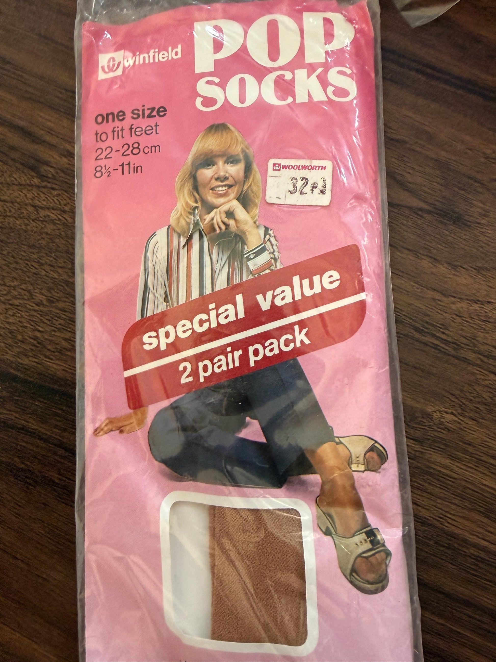 Vintage 1970s Winfield Pop Socks Woolworth Nylon Socks Sunrise Deadstock Original 2 Pack