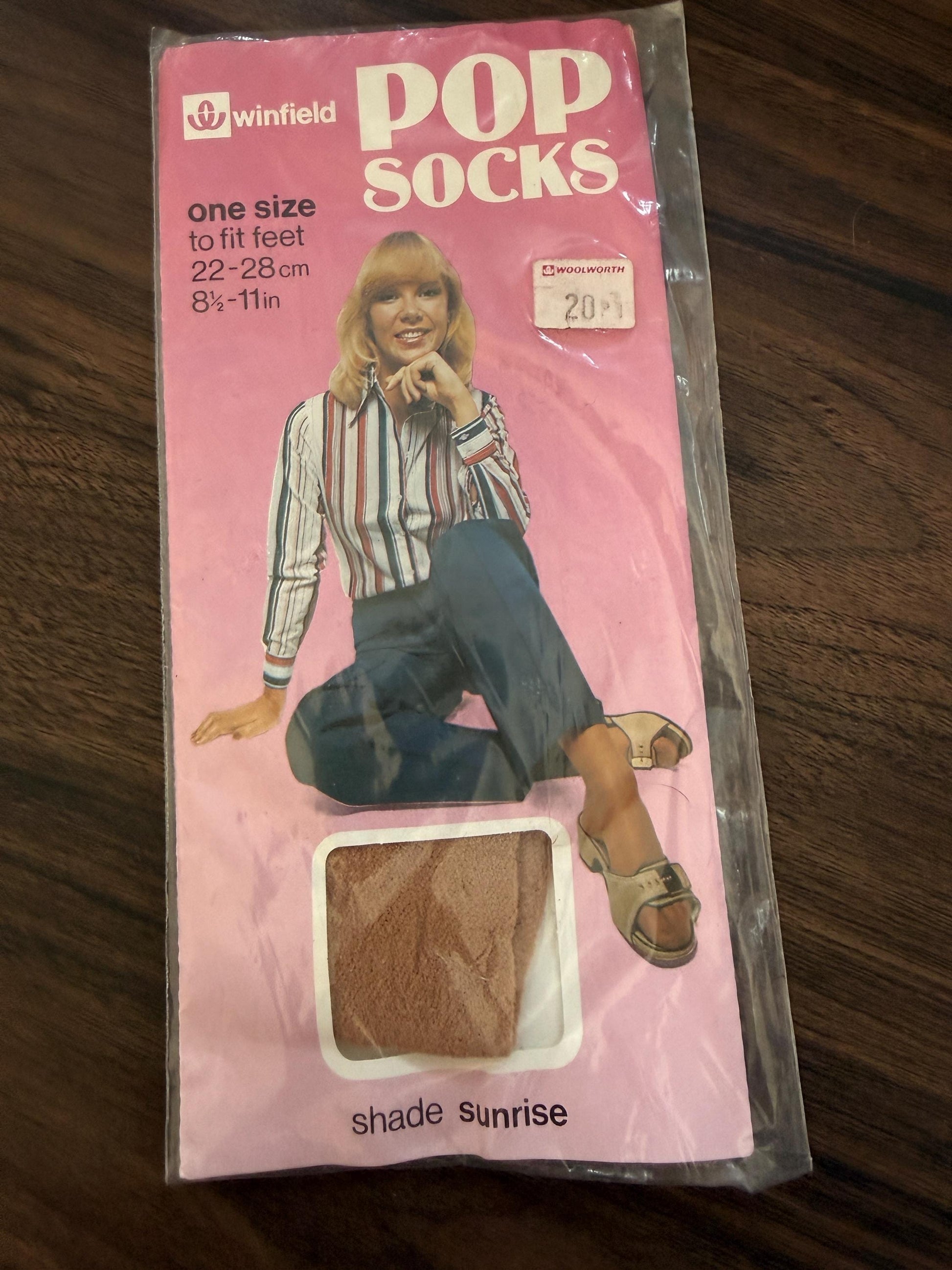 Vintage 1970s Winfield Pop Socks Woolworth Nylon Socks Sunrise Deadstock Original Pack