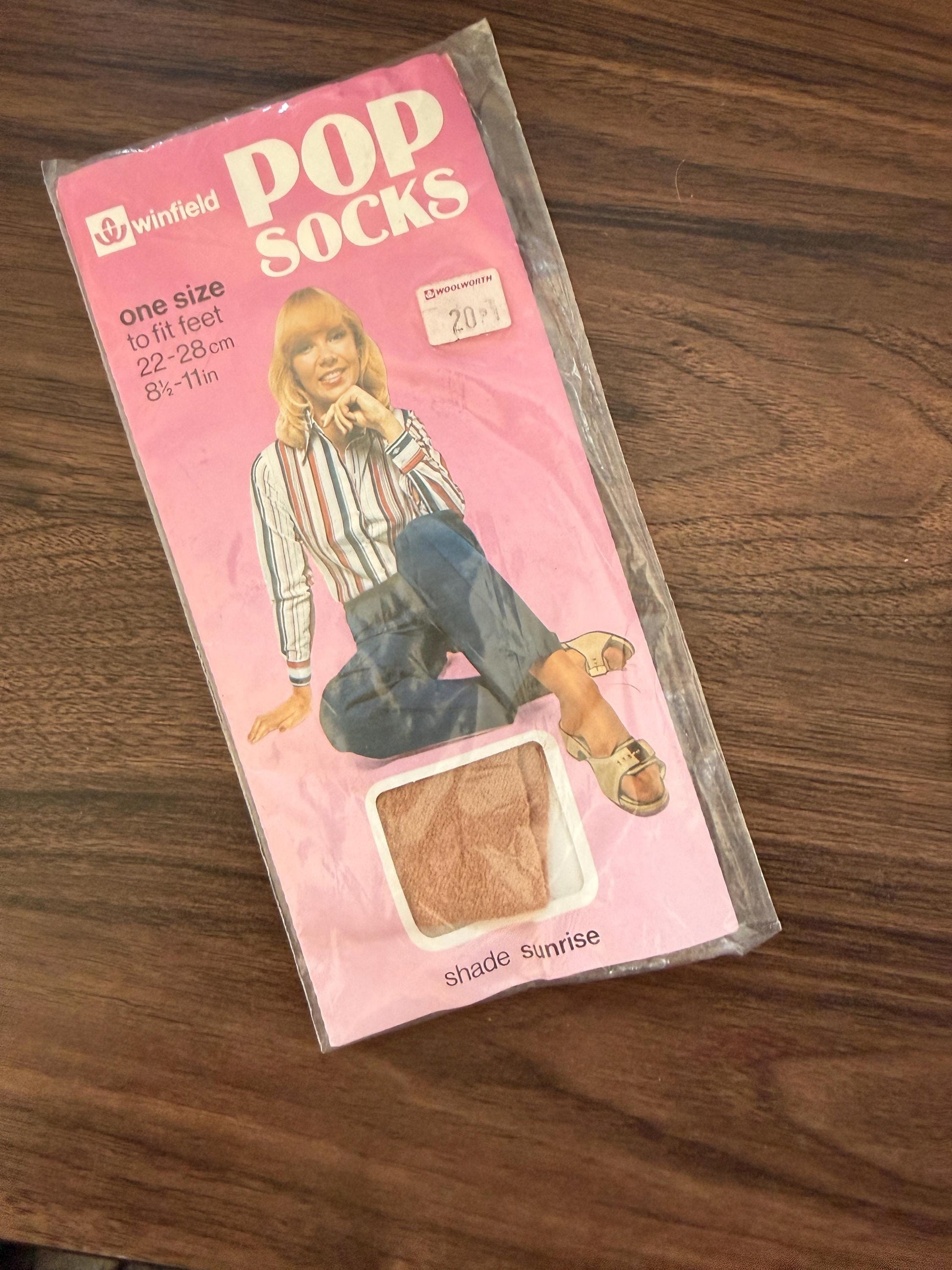 Vintage 1970s Winfield Pop Socks Woolworth Nylon Socks Sunrise Deadstock Original Pack