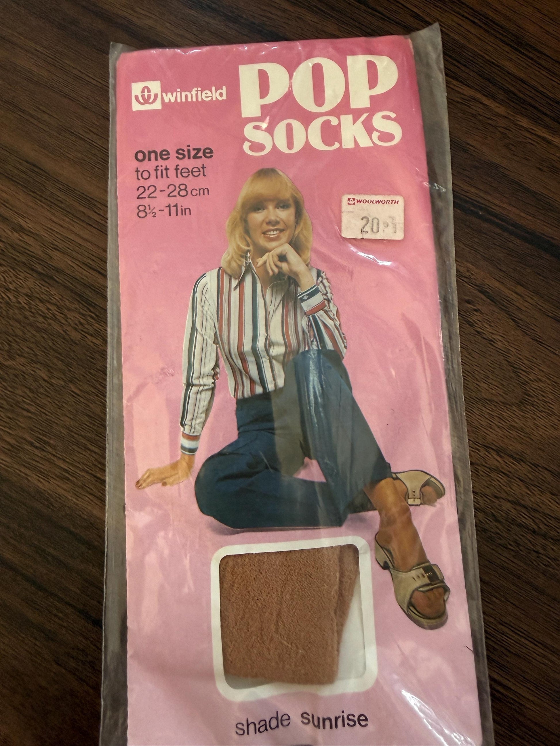 Vintage 1970s Winfield Pop Socks Woolworth Nylon Socks Sunrise Deadstock Original Pack