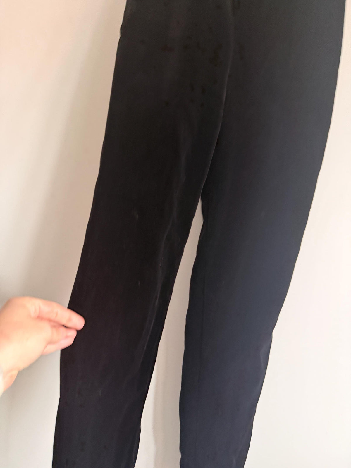 Vintage 1980s 90s Waves Black Velvet Dungarees UK 10 – Cotton Overalls Made in England