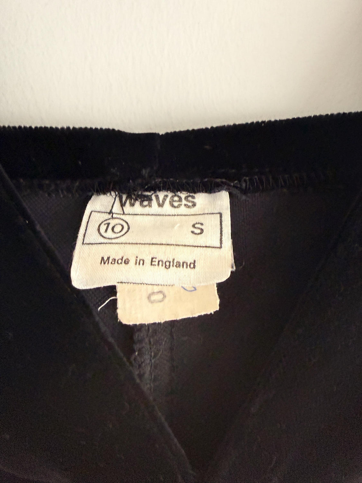 Vintage 1980s 90s Waves Black Velvet Dungarees UK 10 – Cotton Overalls Made in England