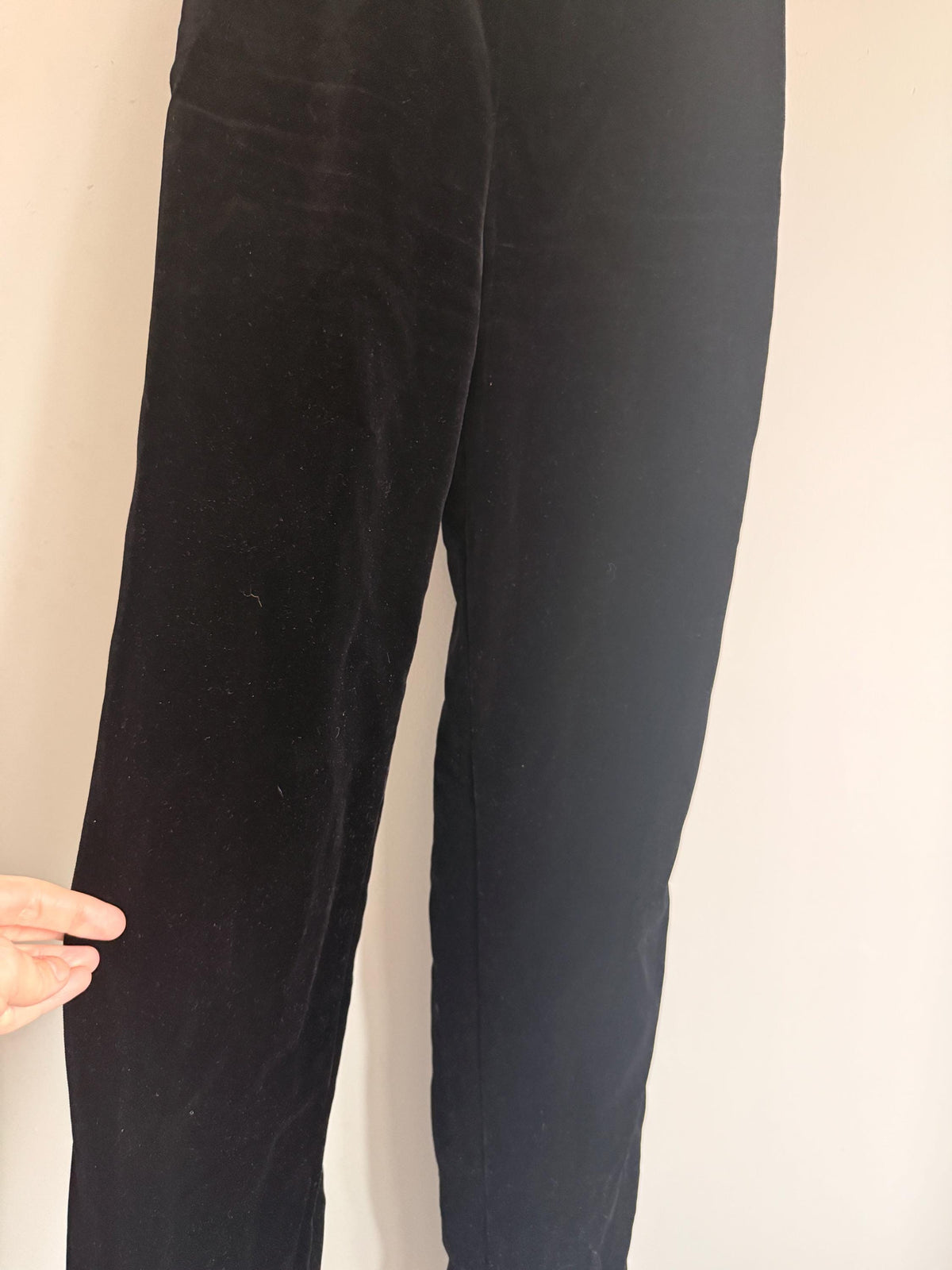 Vintage 1980s 90s Waves Black Velvet Dungarees UK 10 – Cotton Overalls Made in England