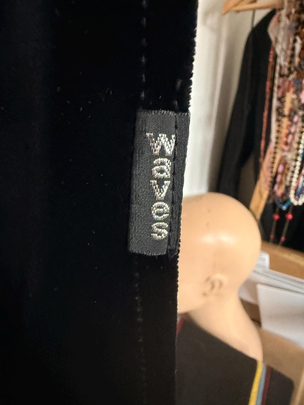 Vintage 1980s 90s Waves Black Velvet Dungarees UK 10 – Cotton Overalls Made in England