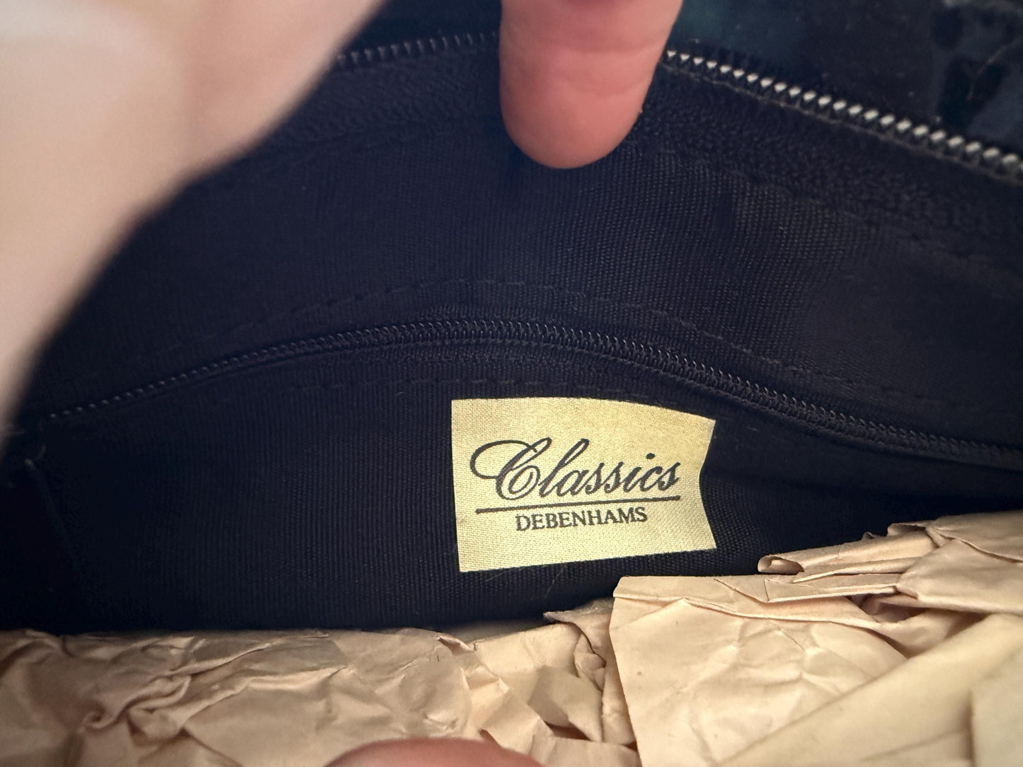 Vintage 1980s Debenhams Classics Black Patent Shoulder Bag – Glossy Evening Handbag