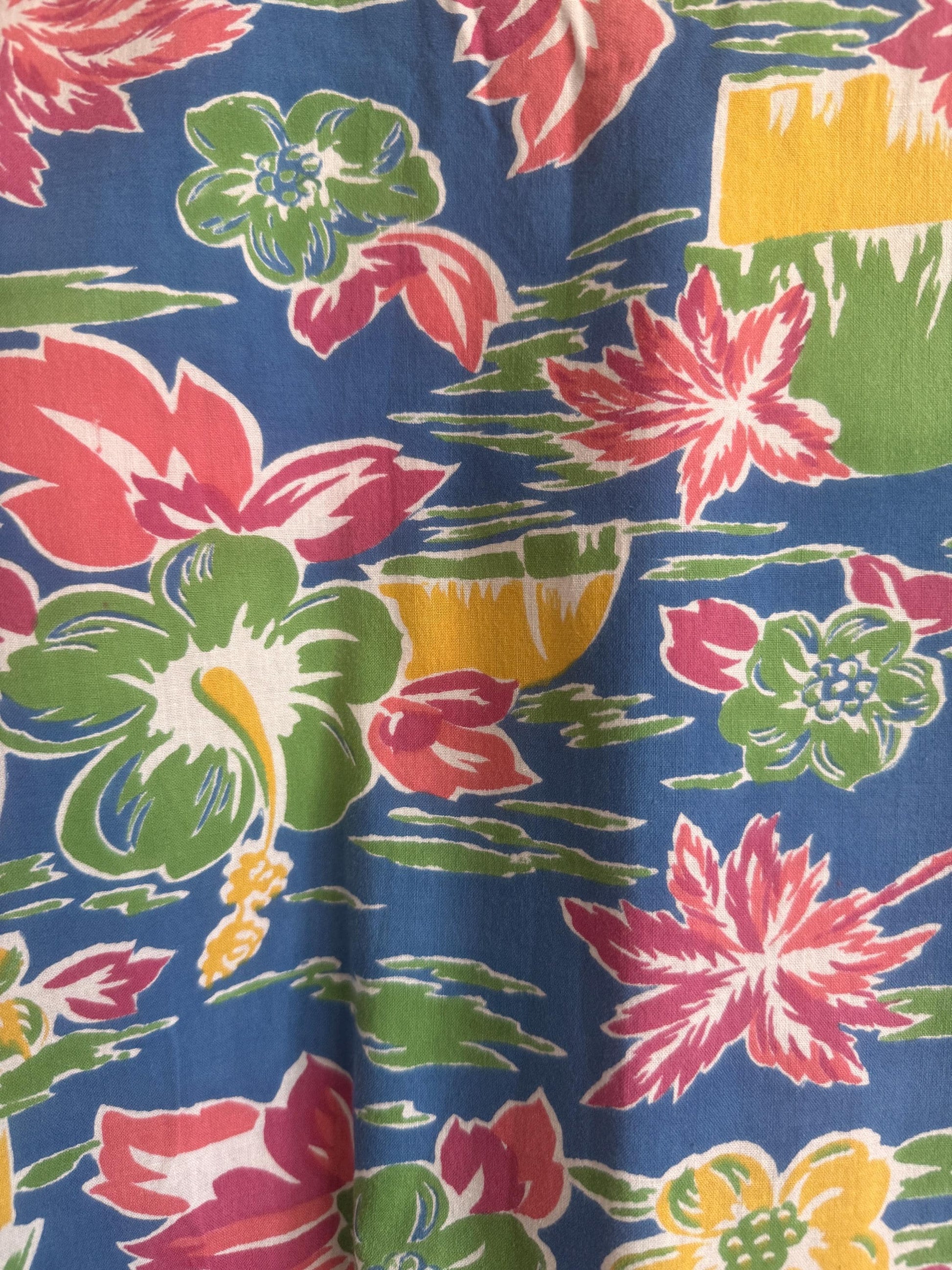 Vintage 1980s Hawaiian Tropical Dress | Drop Waist Summer Sundress