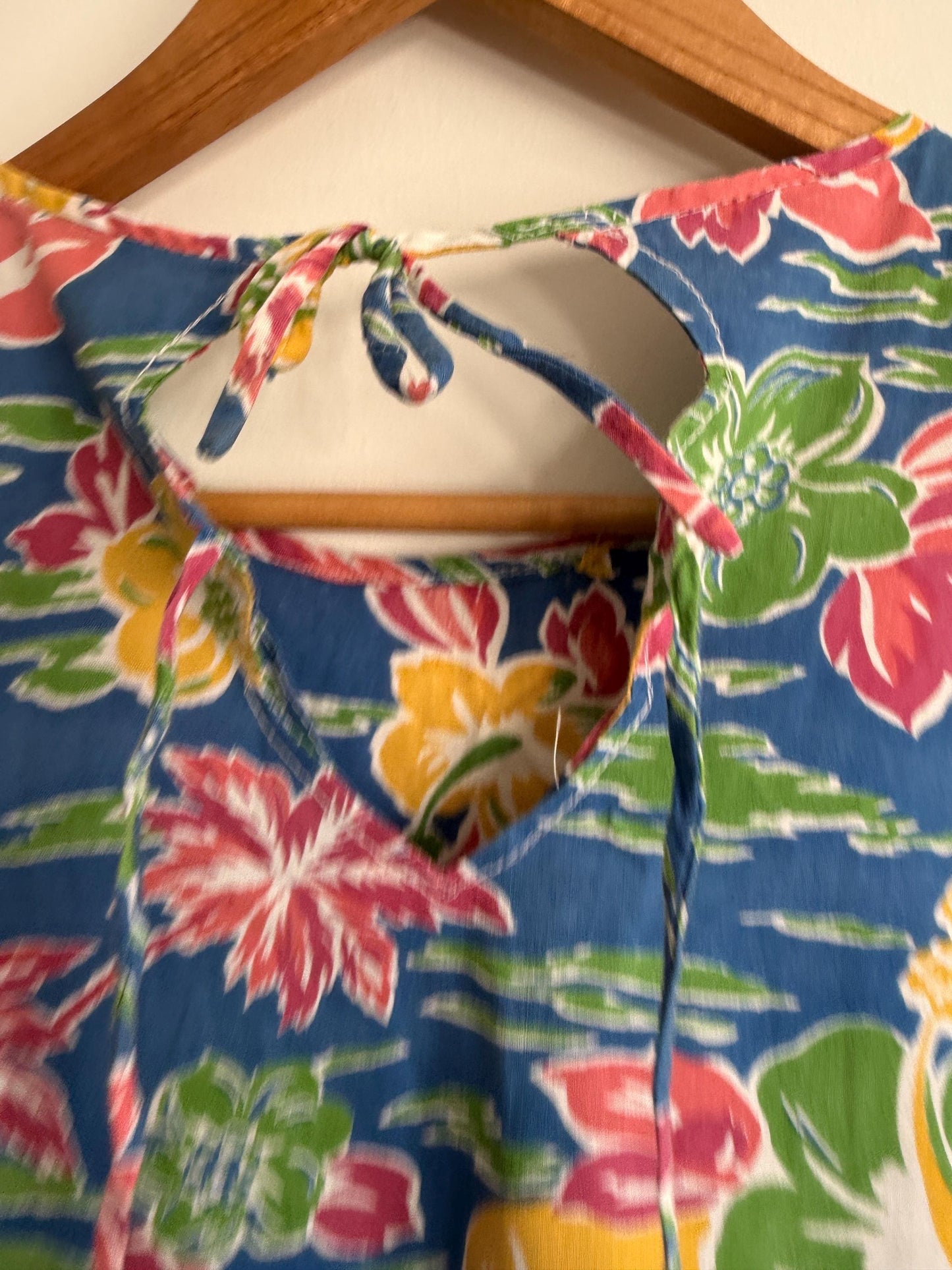 Vintage 1980s Hawaiian Tropical Dress | Drop Waist Summer Sundress