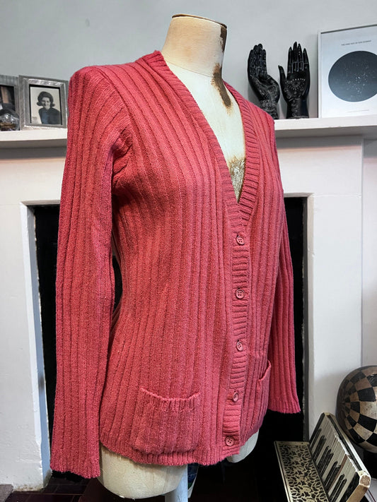 Vintage pink orange jaeger cardigan, pink cardigan, pink vintage knitwear, vintage cardigan, vintage cardi, 1980s, vintage knitwear, jaeger